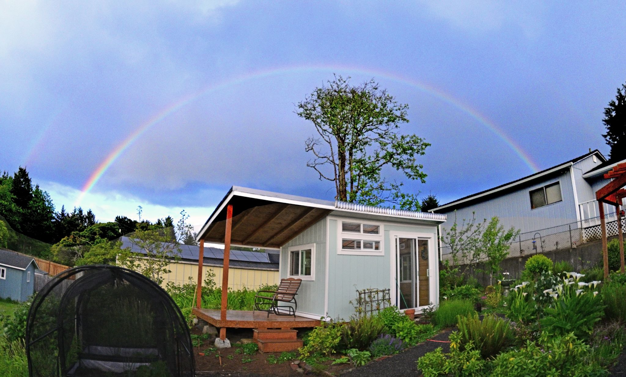 Community photo entitled Backyard Rainbow by Cecille Kennedy on 05/18/2024 at Depoe Bay, Oregon