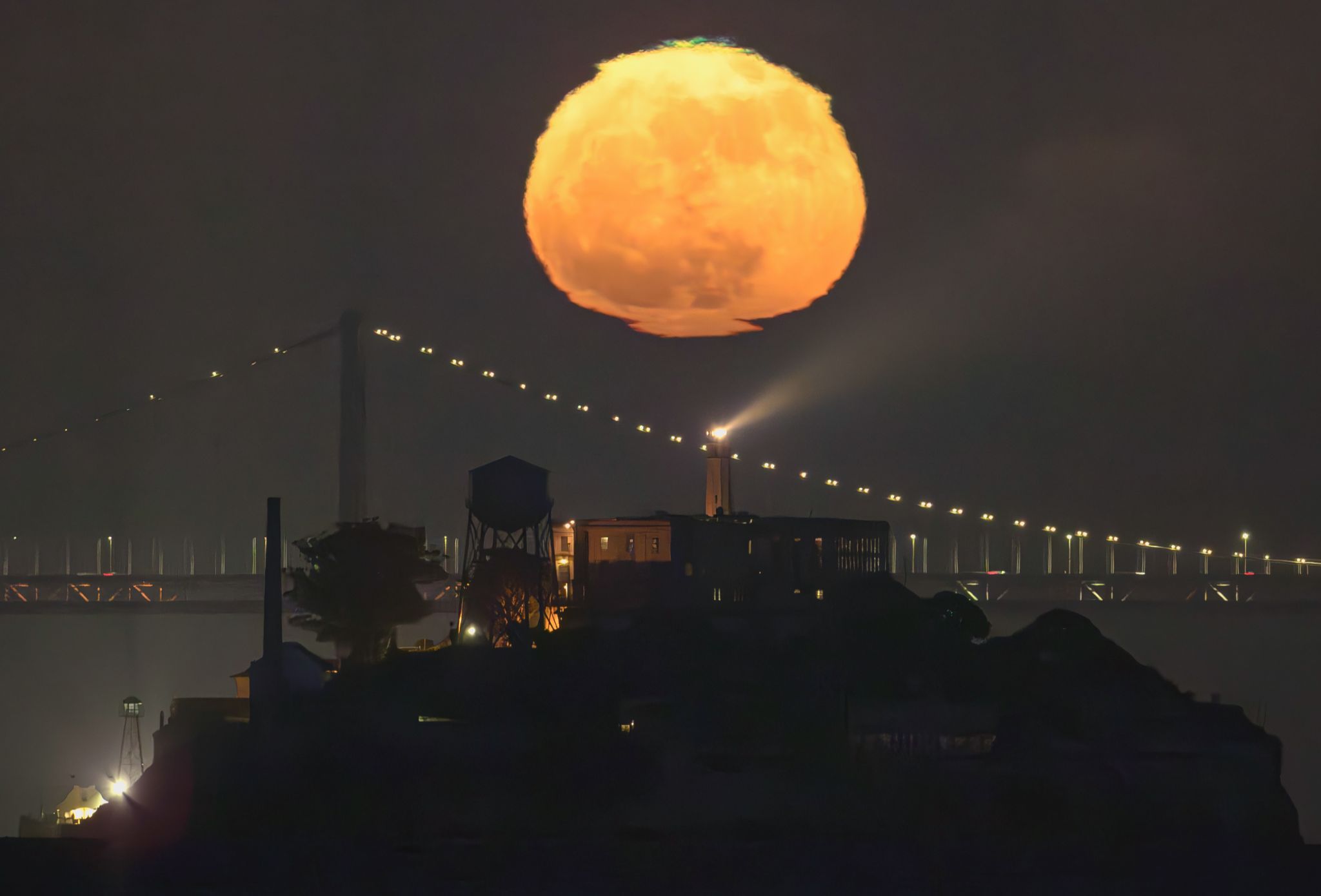 Community photo entitled Lunar Green Flash Over Alcatraz by Fredric Walder on 05/23/2024 at Sausalito