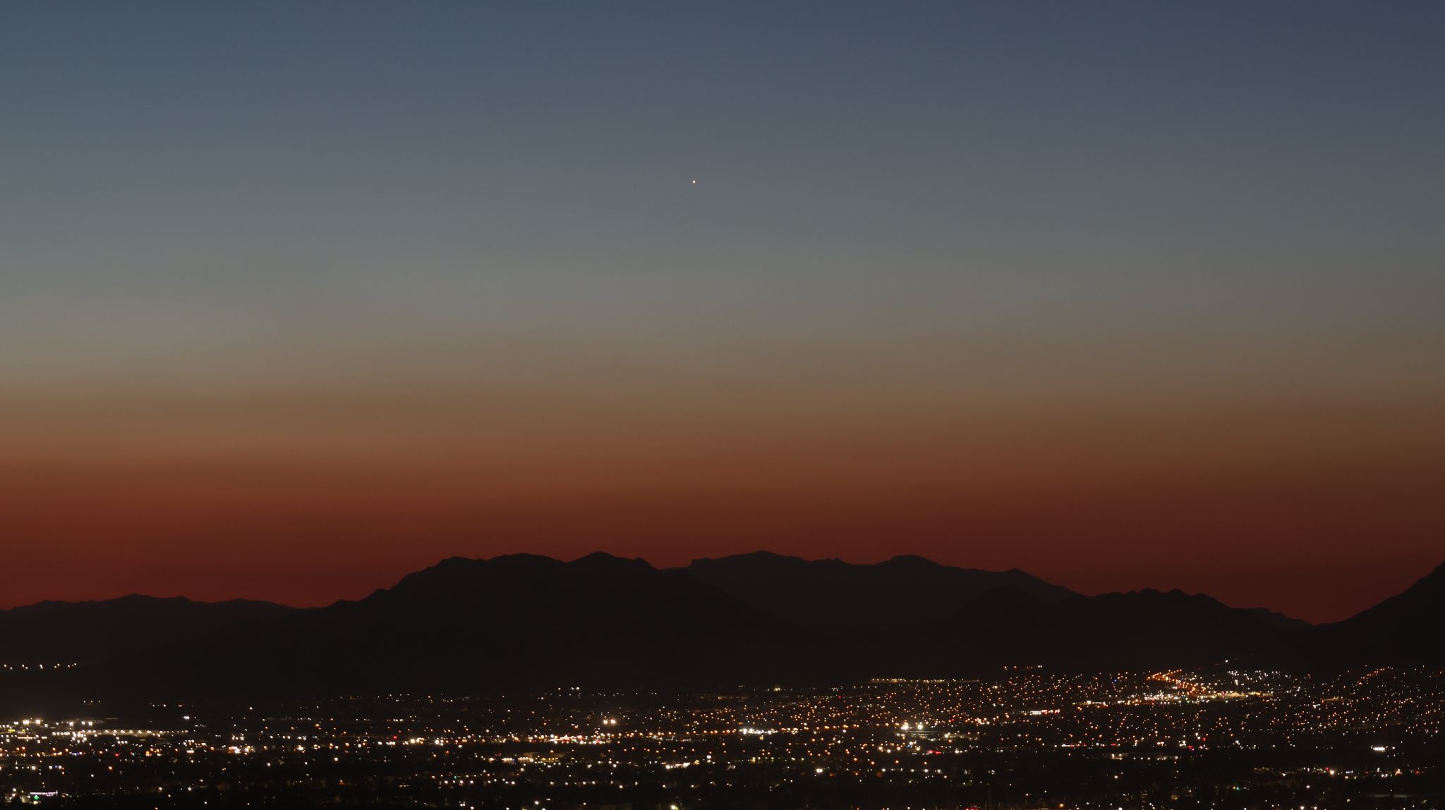 Community photo entitled Jupiter over I15 and Nellis AFB  17 June 24 by Thomas Dougherty on 06/17/2024 at The Penthouse Downtown Las vegas