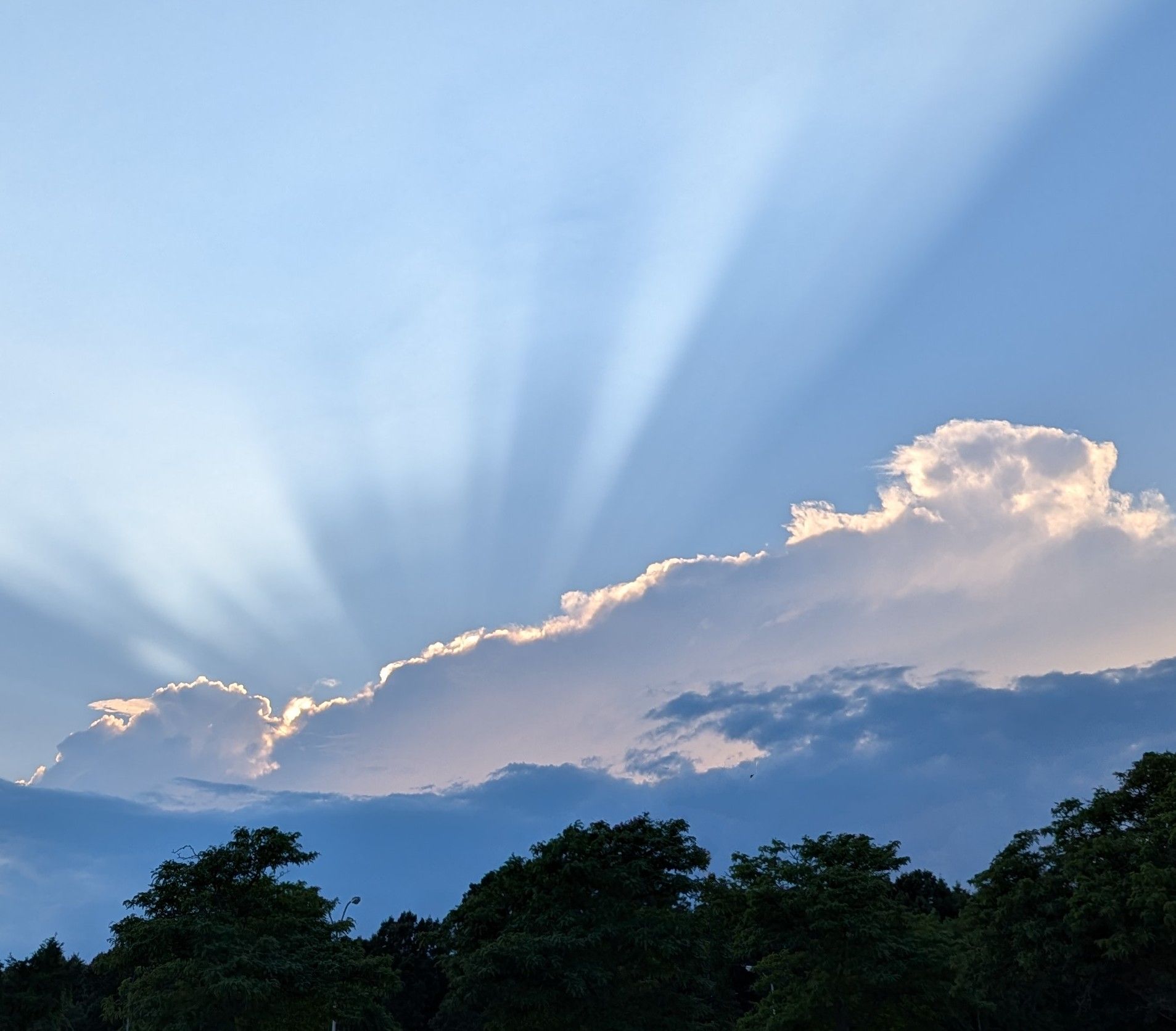 Community photo entitled Crepuscular Rays of the Setting Sun by Rachel Dawkins on 07/13/2024 at Manchester CT   USA