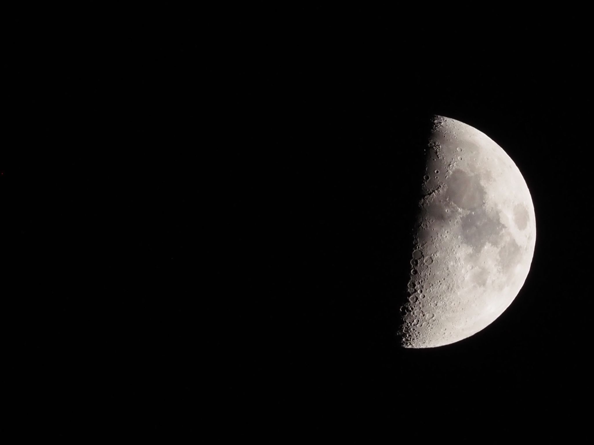 Community photo entitled First Quarter Moon by Margaret Carter on 07/13/2024 at Manhattan Beach, CA, USA