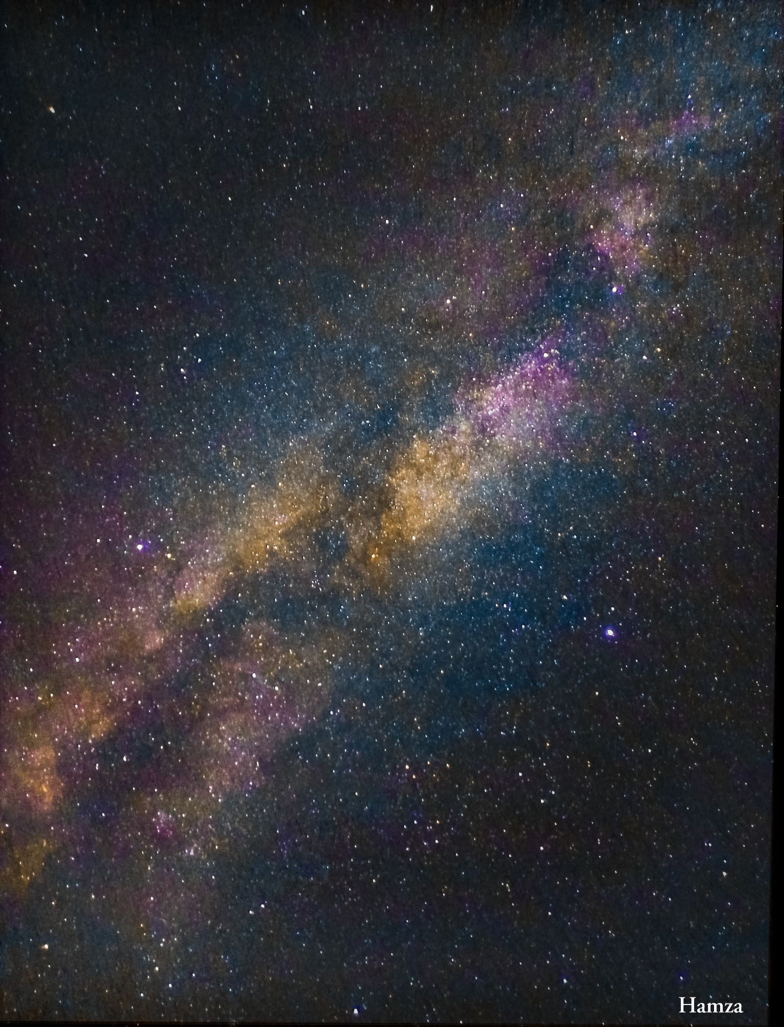 Community photo entitled Milkyway Galaxy And Summer Triangle Of Vega ⭐ Altair ⭐ And Deneb ⭐. by Hamza Khan on 07/30/2024 at Jamrud Khyber Agency Pakistan