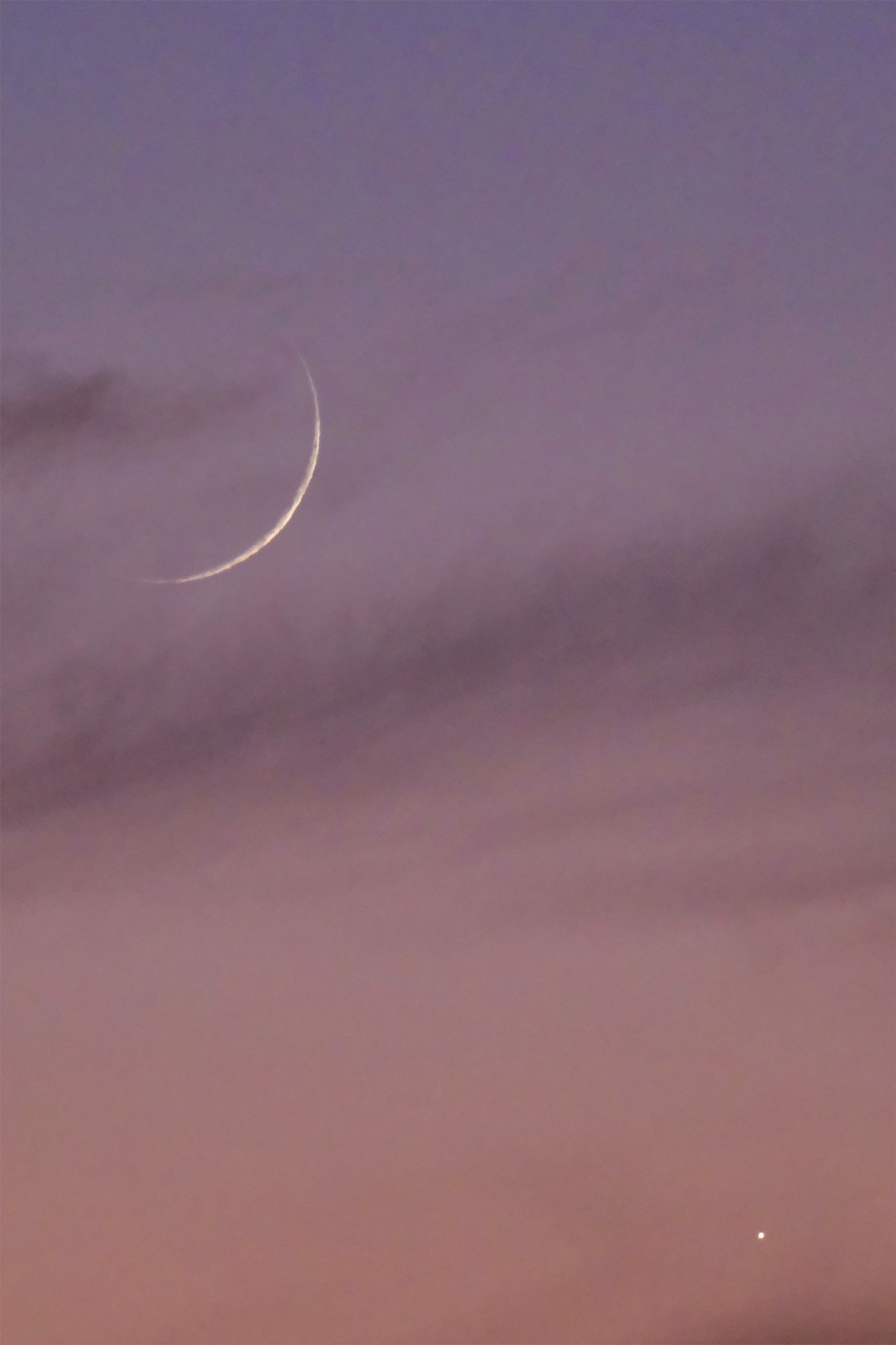 Community photo entitled Waxing Crescent Moon & Venus at Twilight by ANDY BENTLEY on 08/05/2024 at Mountain View, CA, USA