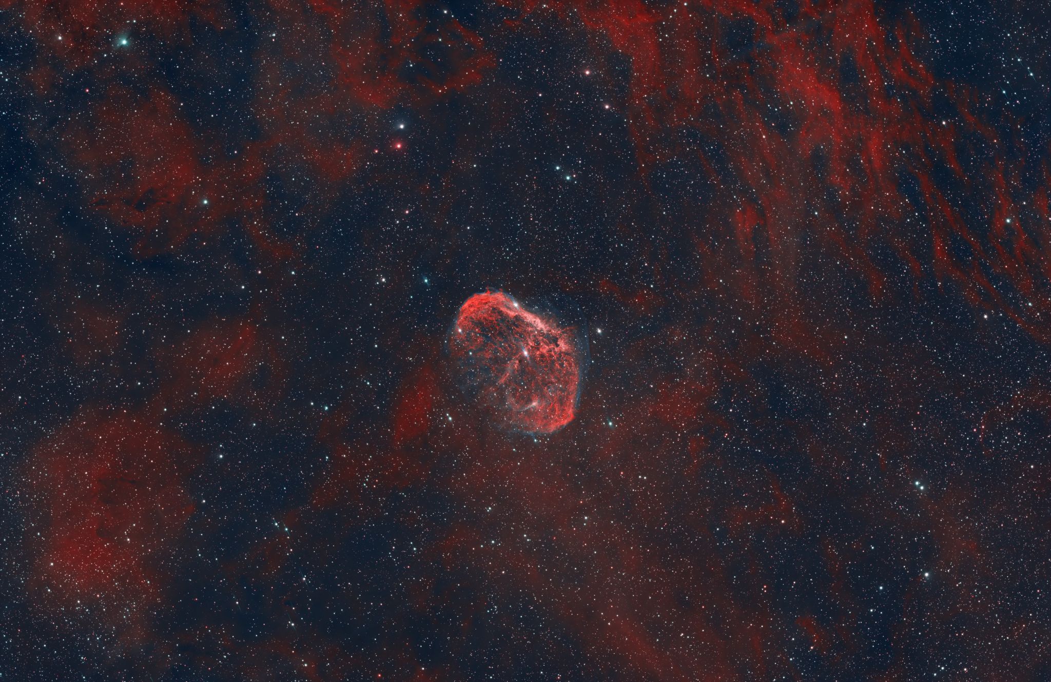 Community photo entitled The Crescent Nebula and the Soap Bubble Nebula by Isaac Cruz on 08/21/2024 at Reynoldsburg, OH