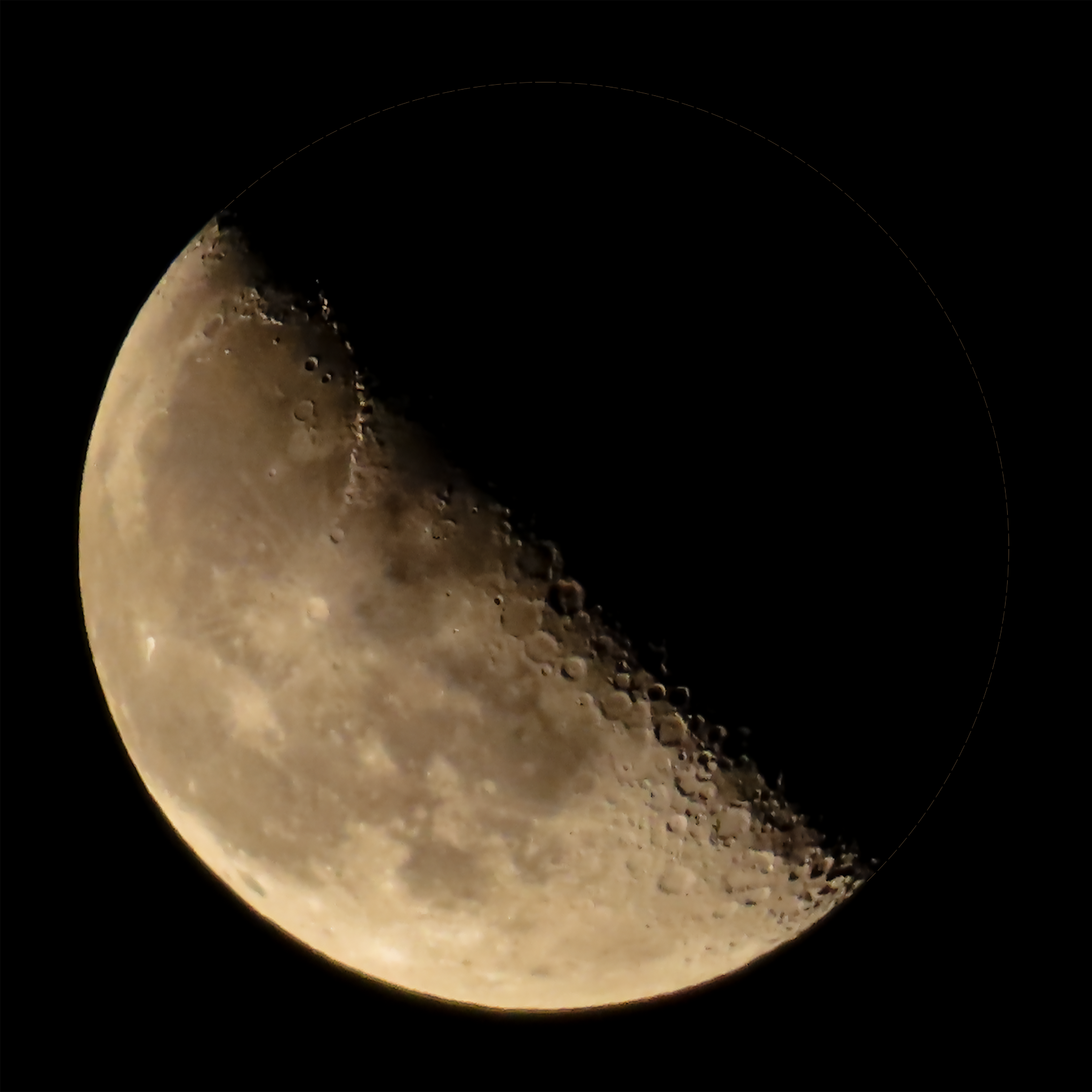 Community photo entitled 3rd Quarter Moon by ANDY BENTLEY on 08/26/2024 at Mountain View, CA, USA