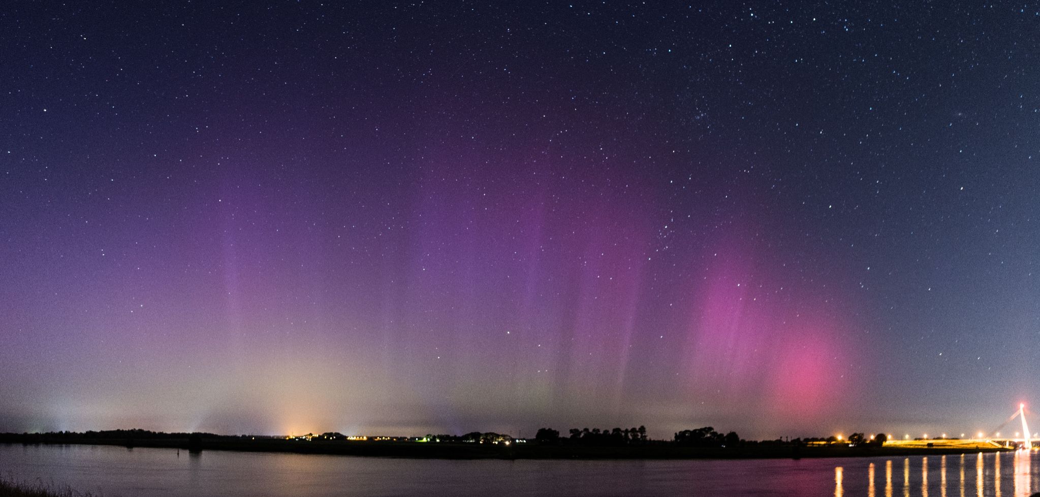 Community photo entitled Aurora over entrance Ketelmeer by Thea Schenk on 08/12/2024 at Kampen, The Netherlands