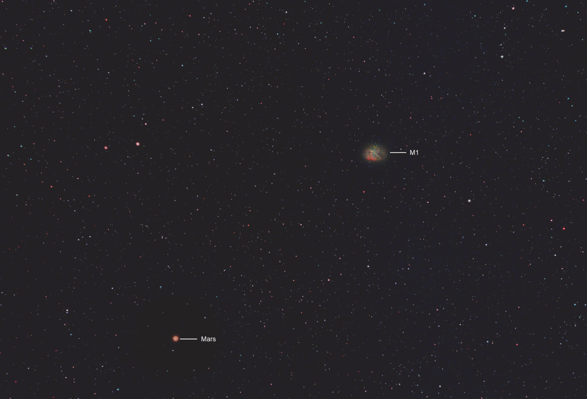 Community photo entitled Mars and Messier 1 by David Hoskin on 08/26/2024 at Halifax, Nova Scotia, Canada