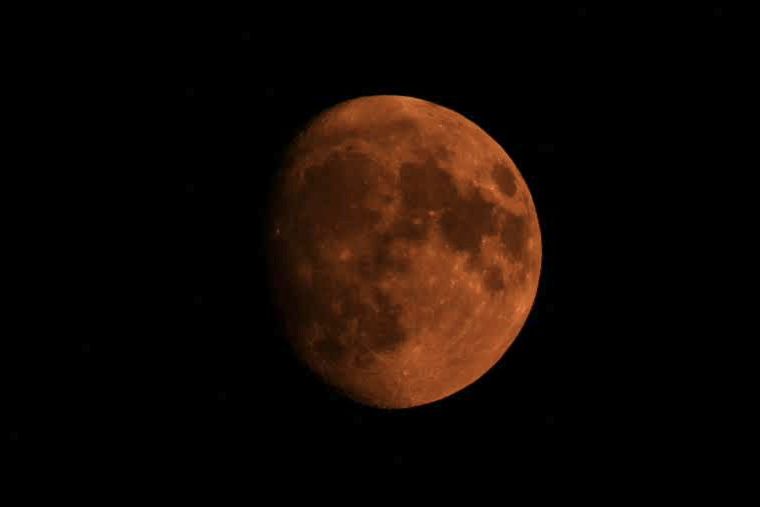 Community photo entitled Hazy Orange Moon by Lorraine Boyd on 08/16/2024 at Athens, New York