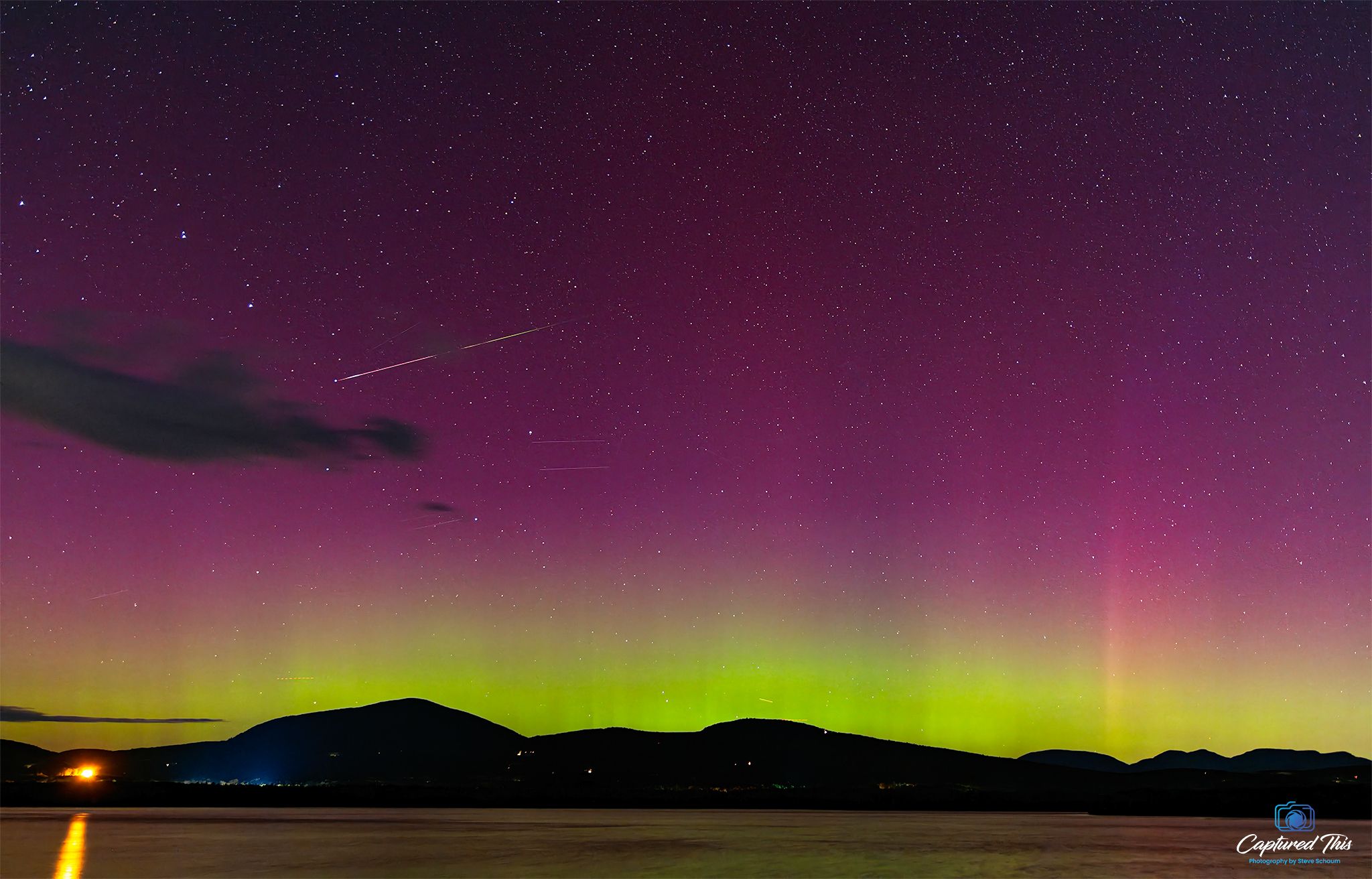 Community photo entitled Perseid fireball and the aurora by Steve Schaum on 08/11/2024 at Catskills, NY