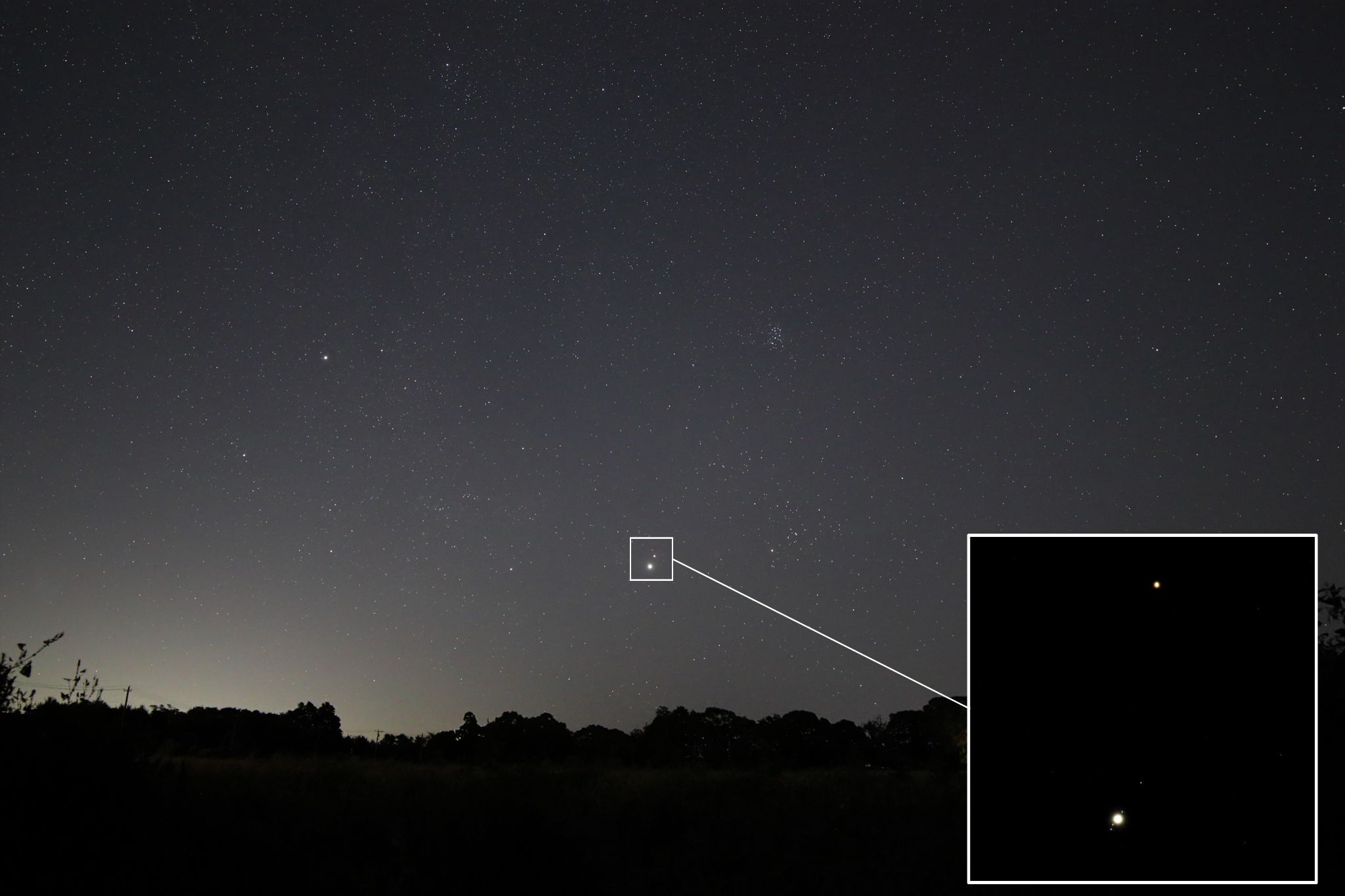 Community photo entitled Jupiter and Mars in the morning sky by Steven Bellavia on 08/13/2024 at Mattituck, NY