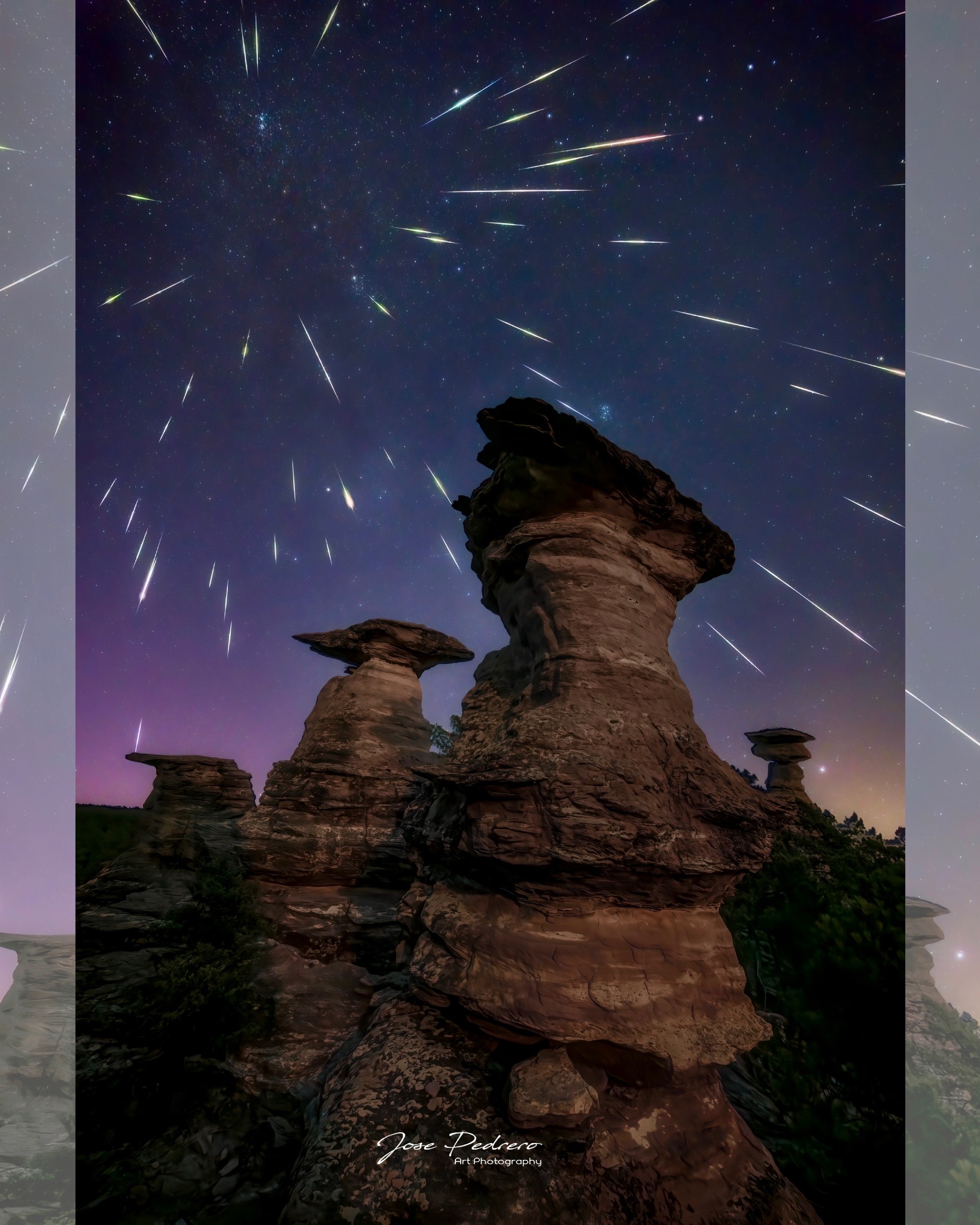 Community photo entitled Perseids joins the Northern Light by Jose Pedrero on 08/12/2024 at Cuenca, Spain