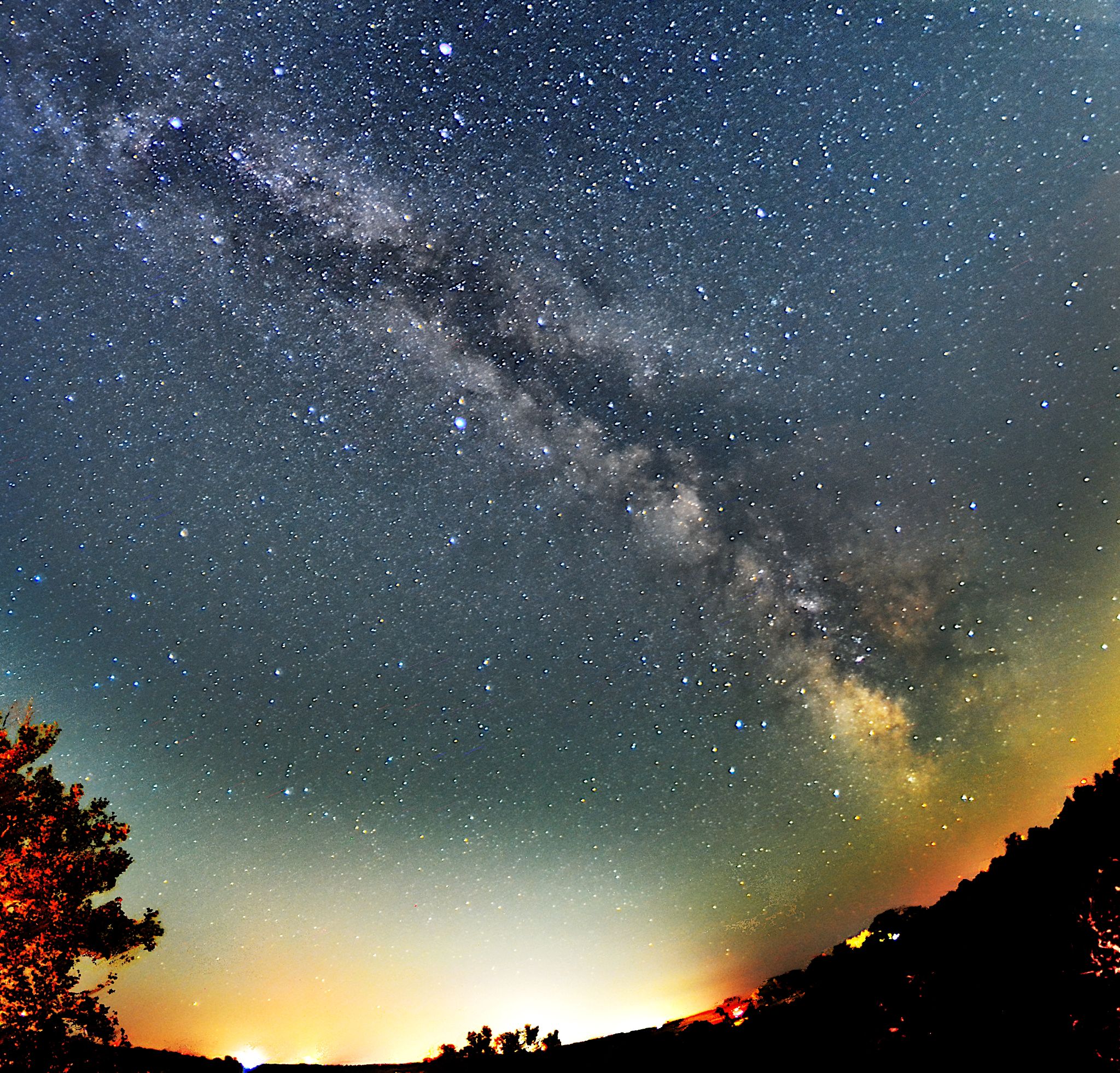 Community photo entitled Milky Way fun with a fisheye lens by Randy Strauss on 08/03/2024 at State park, eastern Nebraska