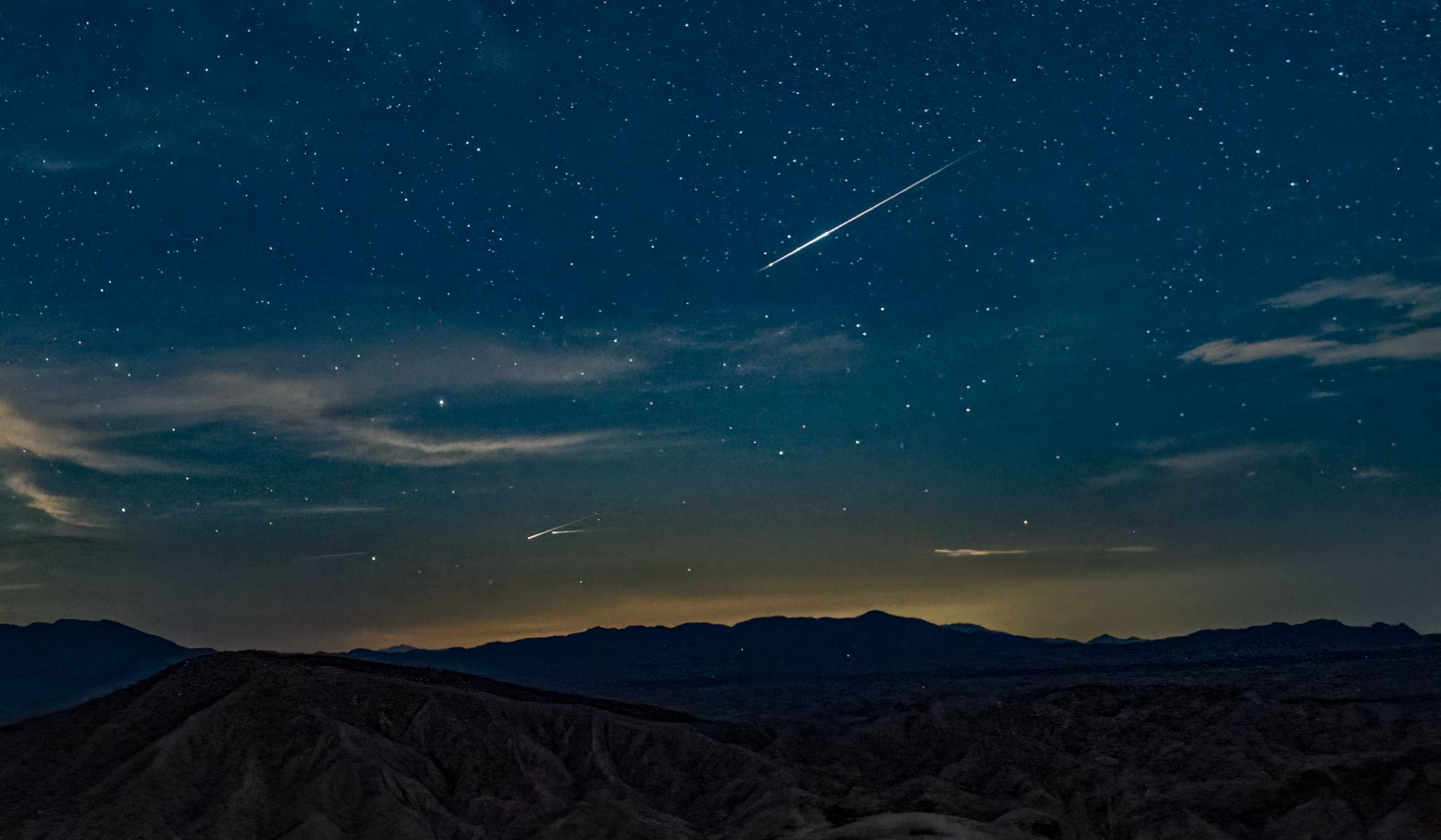 Community photo entitled Perseid meteor over the Carrizo Badlands. by Wendy Miller on 08/11/2024 at Anza Borrego Desert, California