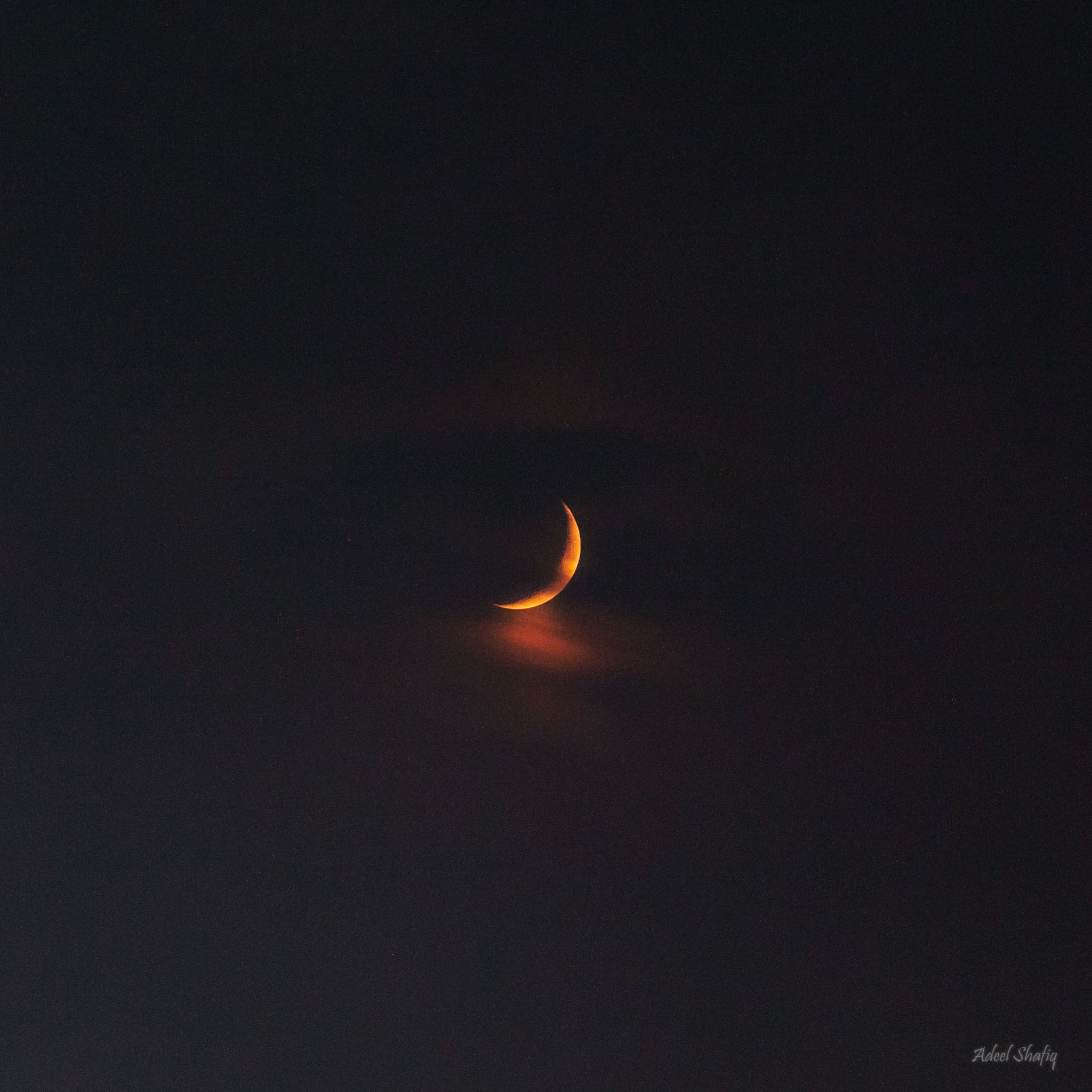 Community photo entitled Crescent Glow through the Haze! by Adeel Shafiq on 08/08/2024 at Lahore, Punjab, Pakistan