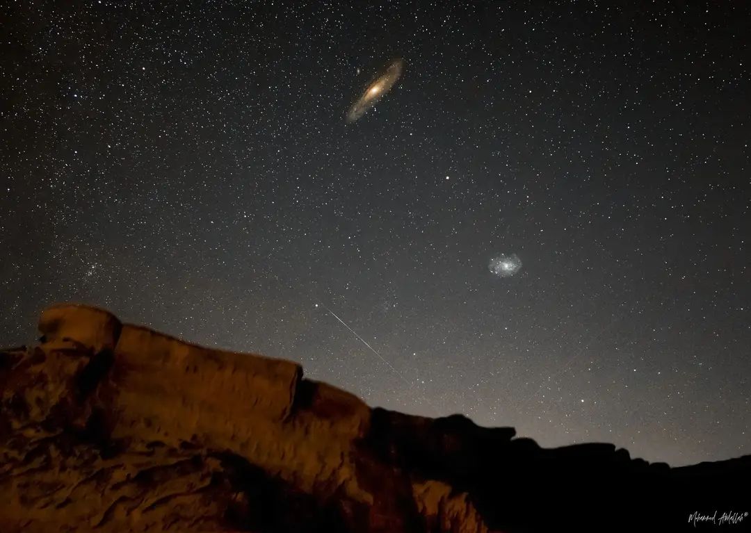 Community photo entitled Andromeda and M33 composite by Mohammed Abdallah on 08/19/2024 at Whales Valley, fayoum, Egypt