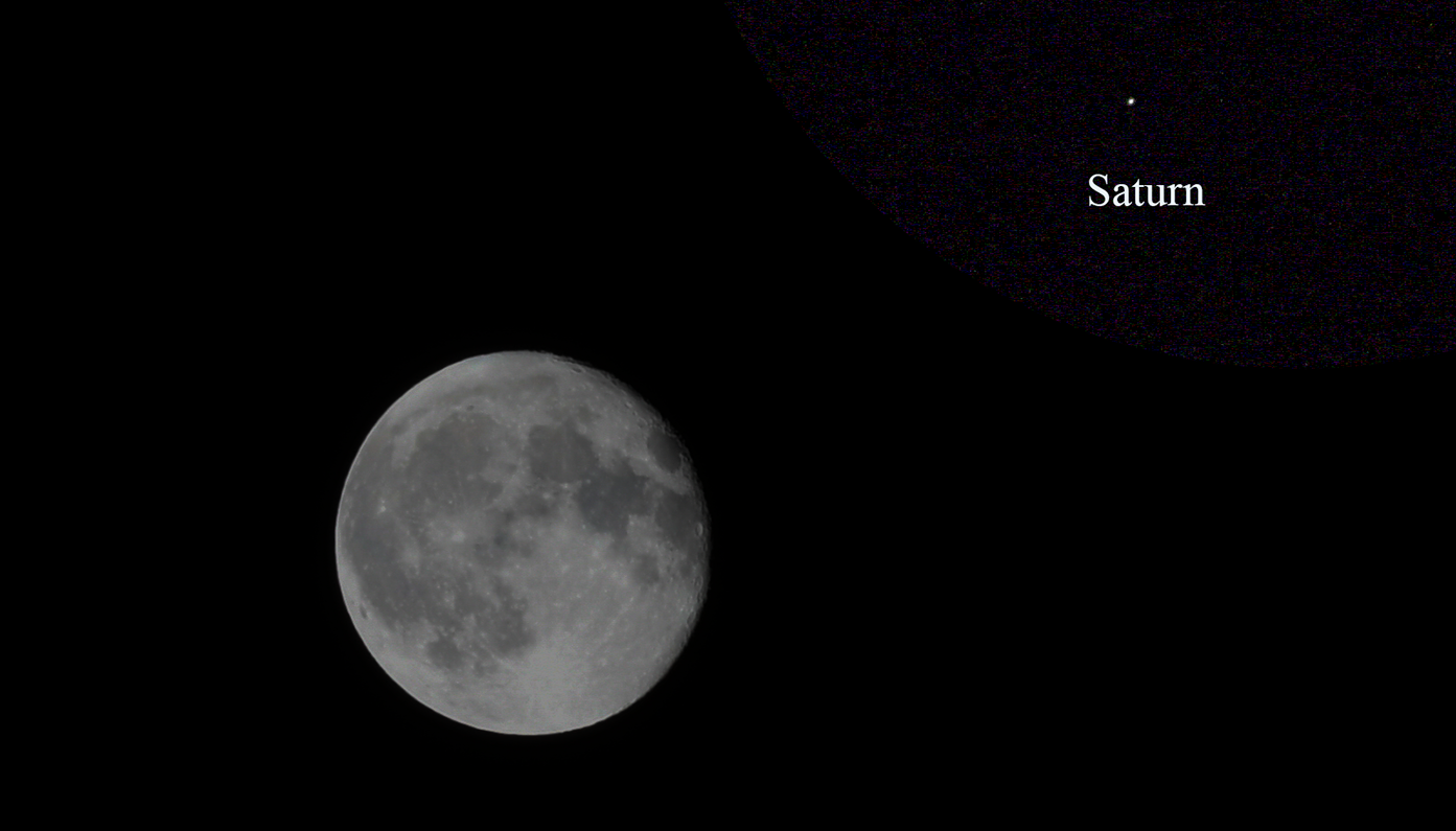 Community photo entitled The. Moon and Saturn by Chuck Reinhart on 08/20/2024 at Vincennes, Indiana