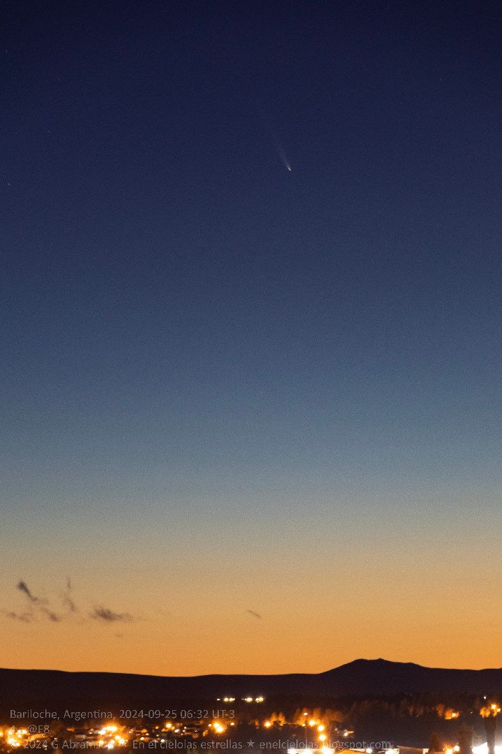 Community photo entitled Comet Tsuchinshan-ATLAS over Bariloche by Guillermo Abramson on 09/25/2024 at Bariloche, Argentina