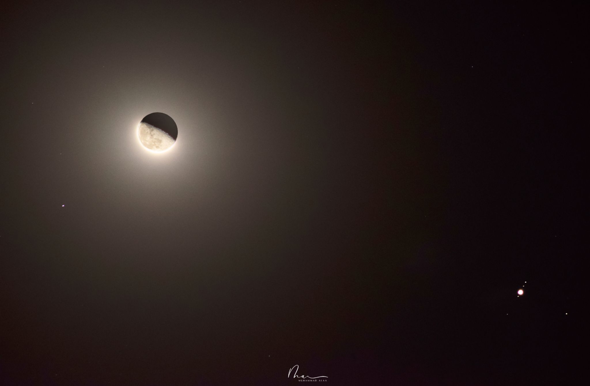 Community photo entitled Moon and Jupiter conjunction tonight by Muhammad Alaa on 09/24/2024 at Egypt