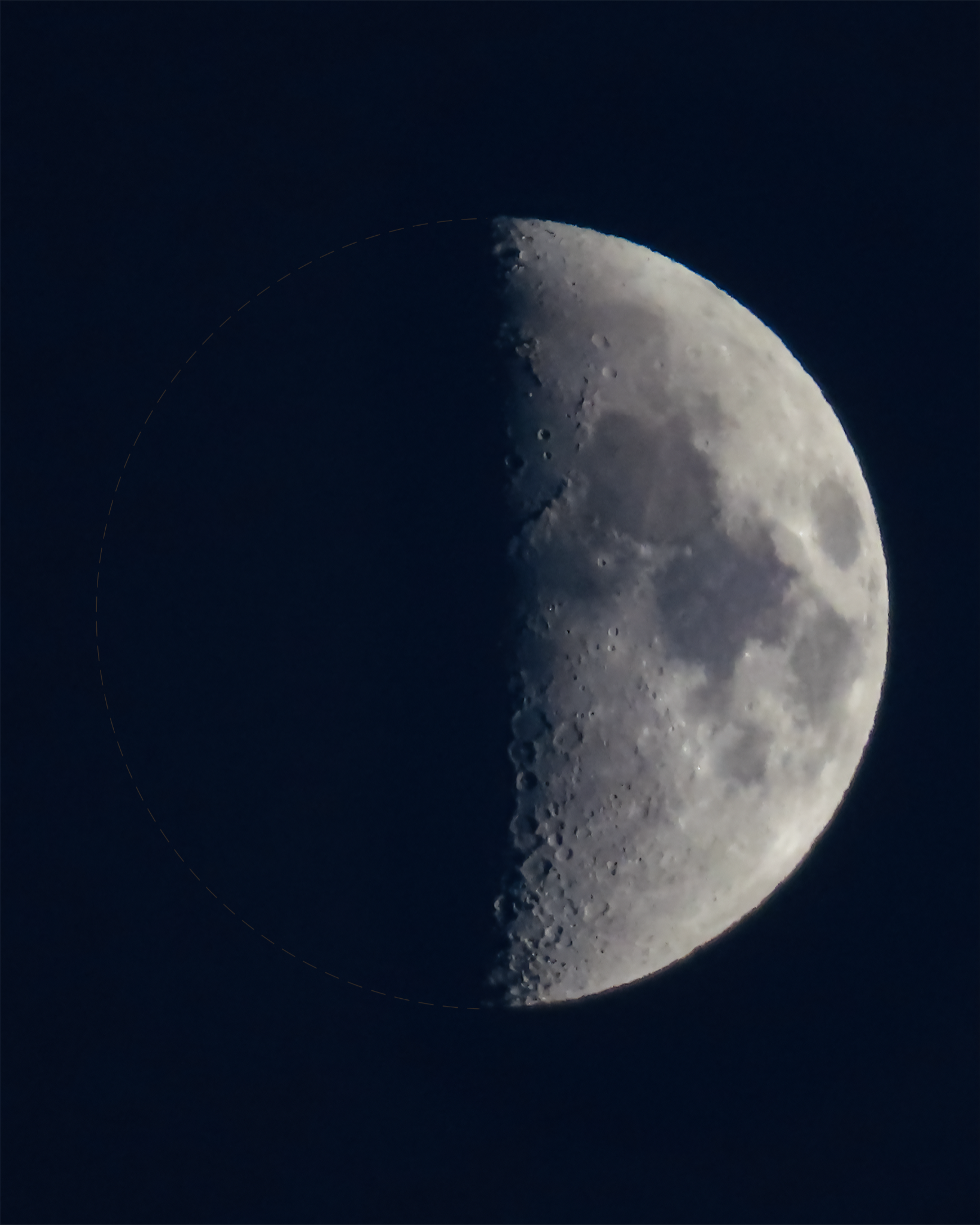 Community photo entitled 1st Quarter Moon by ANDY BENTLEY on 09/10/2024 at Mountain View, CA, USA