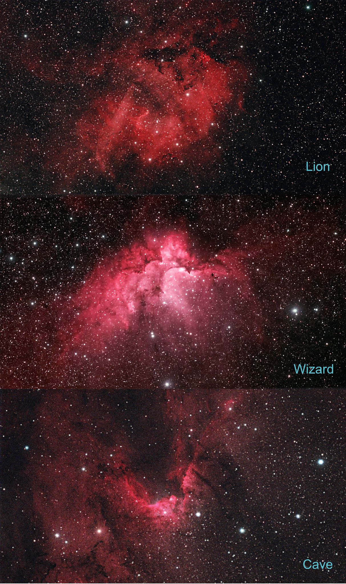 Community photo entitled Small, faint nebulae (Lion, Wizard &  Cave) between Cepheus and Cassiopeia by Andy Dungan on 09/06/2024 at Near Cotopaxi, CO USA