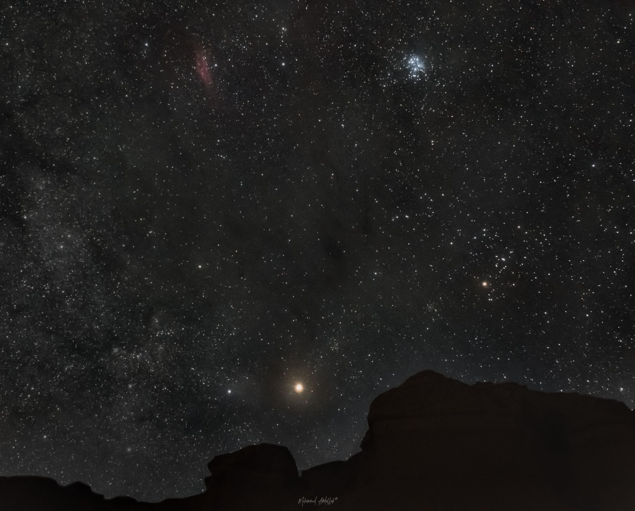 Community photo entitled California Nebula and Pleiades - Valley of Whales by Mohammed Abdallah on 09/07/2024 at Valley of Whales, Fayoum, Egypt