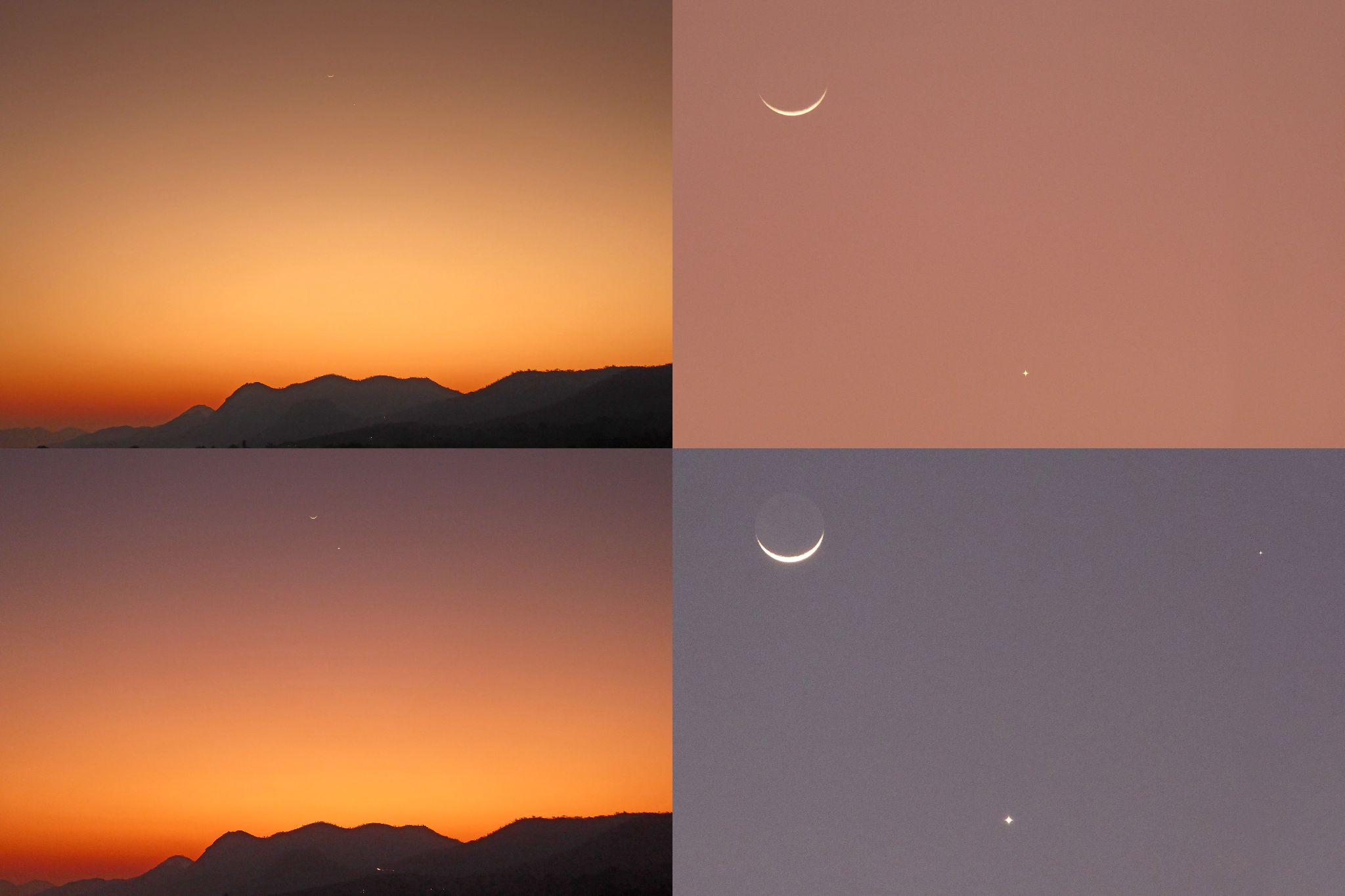 Community photo entitled Waxing Moon, Venus and Porrima in Volcanic Sunset. by Peter Lowenstein on 09/05/2024 at Mutare, Zimbabwe