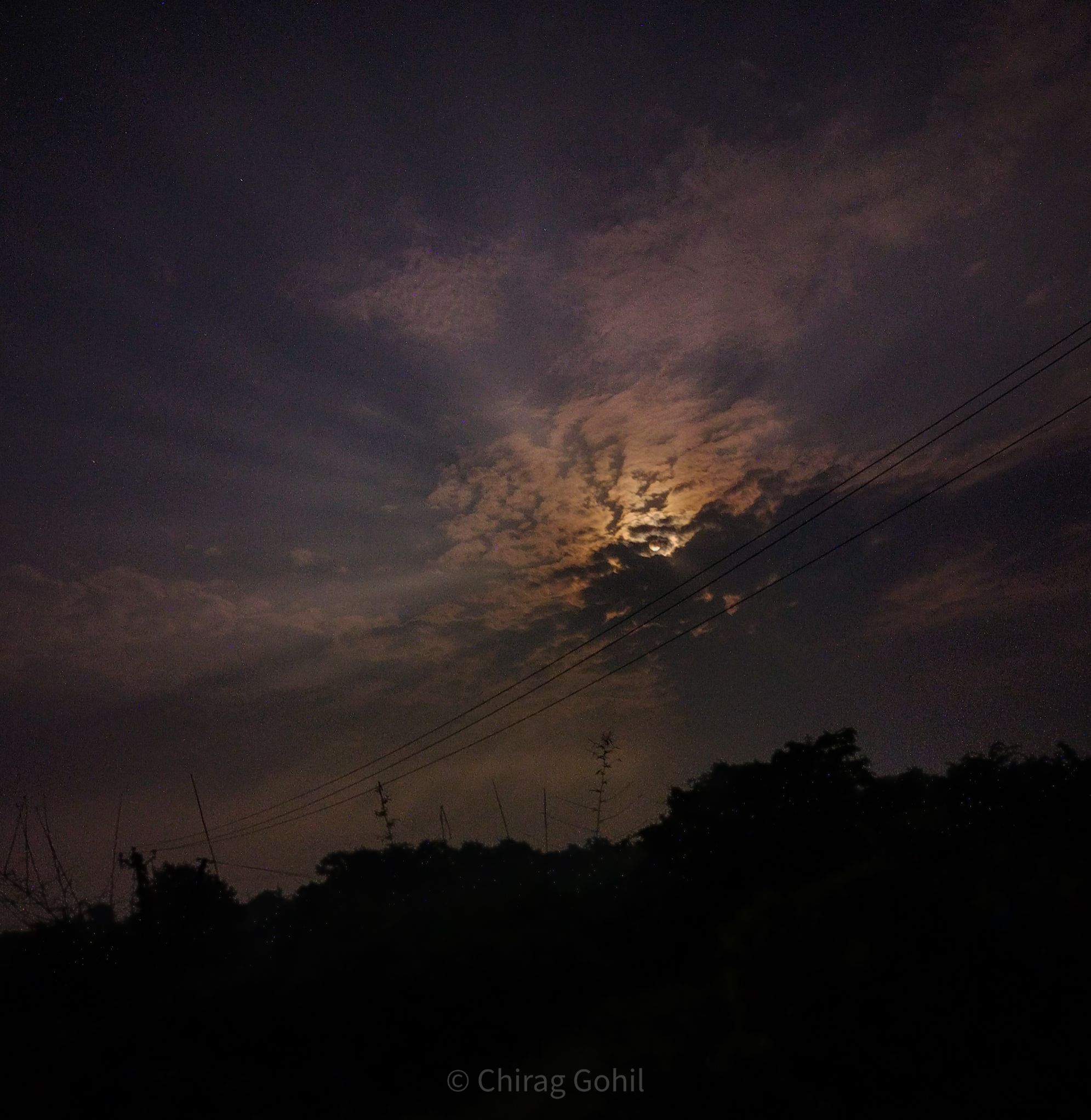 Community photo entitled Moon Light Scattering by clouds by Chirag Gohil on 09/19/2024 at Khergam, Gujarat, India