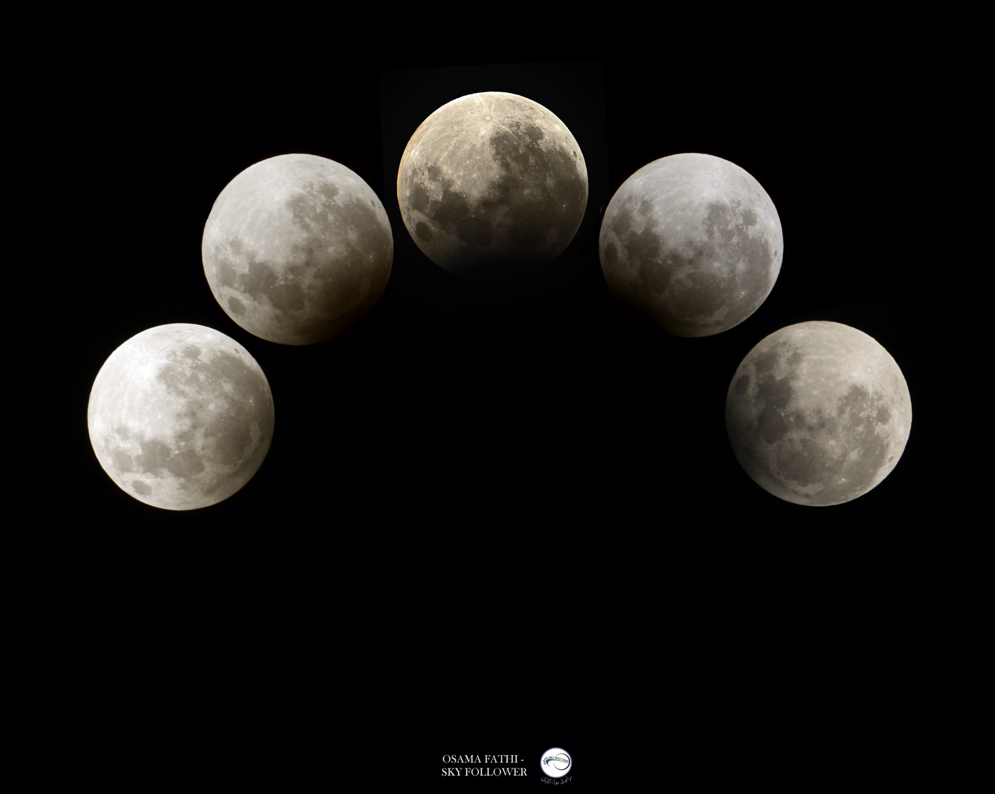 Community photo entitled the stages of the lunar eclipse  and earth's shadow by Osama Fathi on 09/18/2024 at Cairo