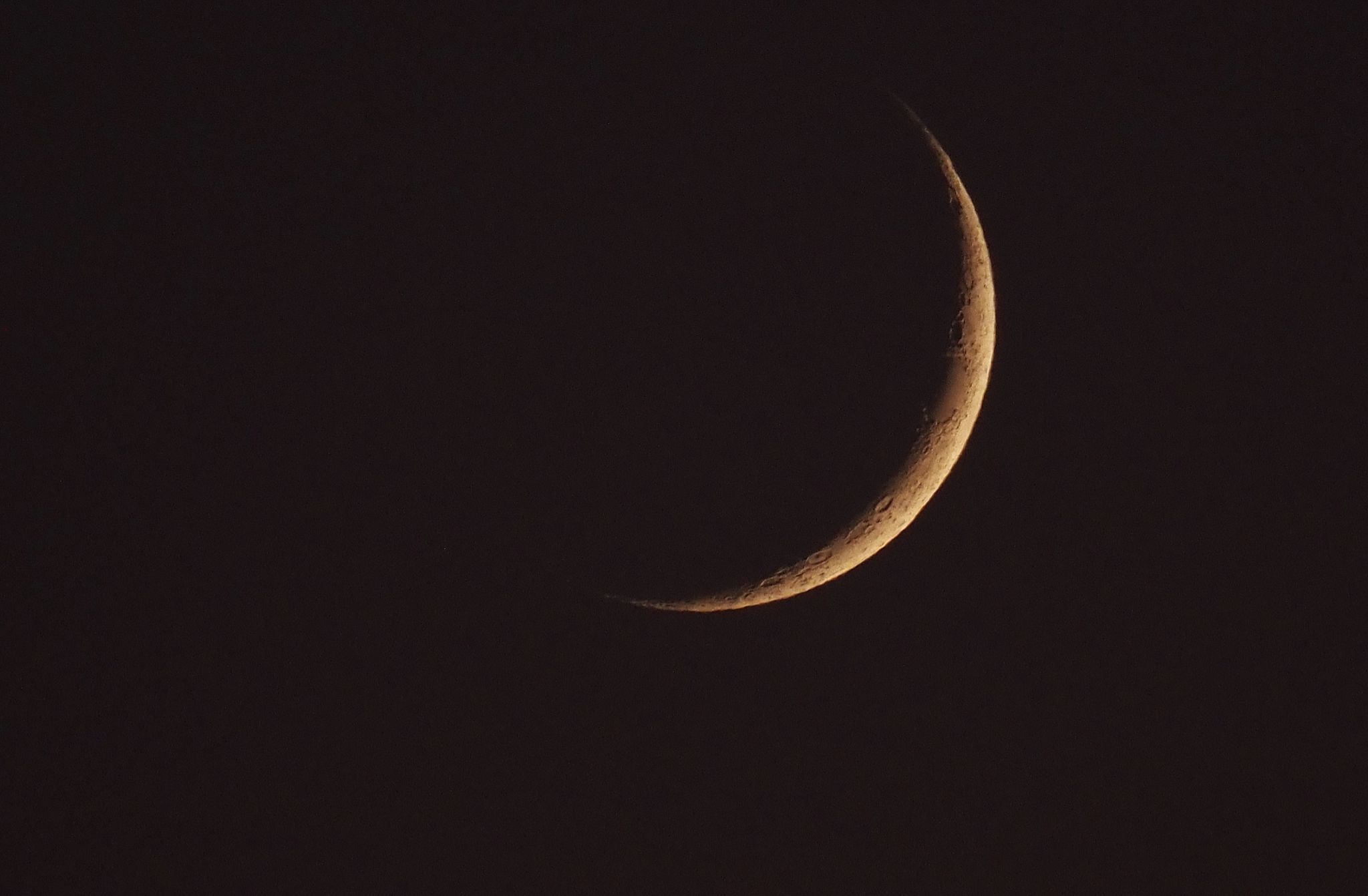 Community photo entitled Crescent Moon--two days after the new moon. by Margaret Carter on 09/05/2024 at Manhattan Beach, CA, USA