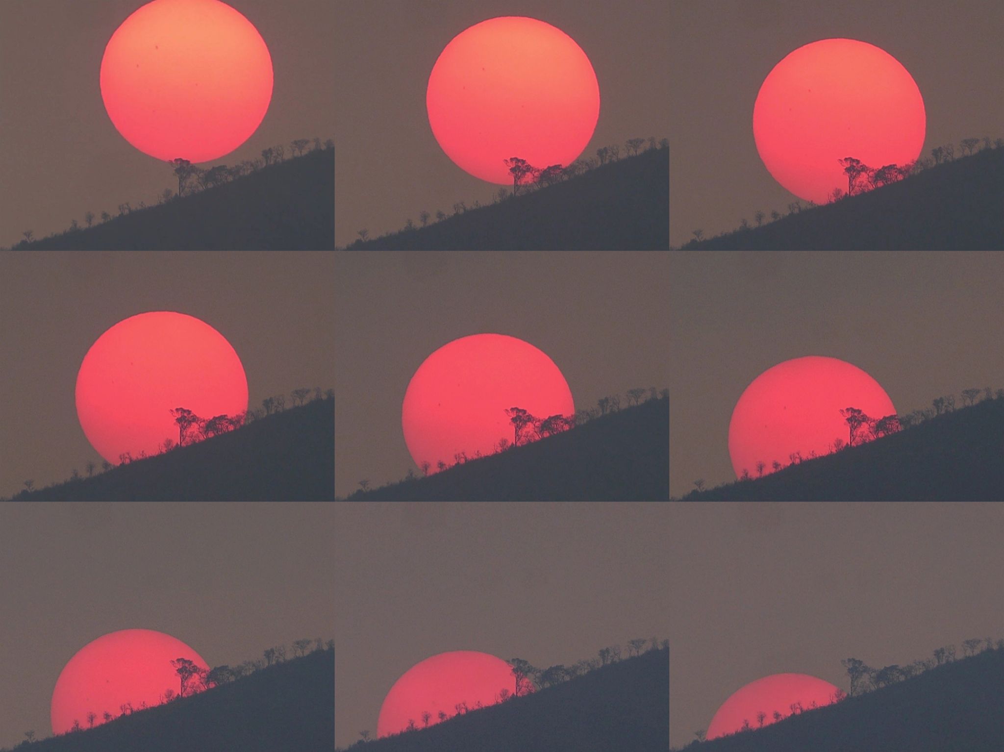 Community photo entitled Near-Equinox Smoke-Hazed Sun Setting by Peter Lowenstein on 09/20/2024 at Mutare, Zimbabwe