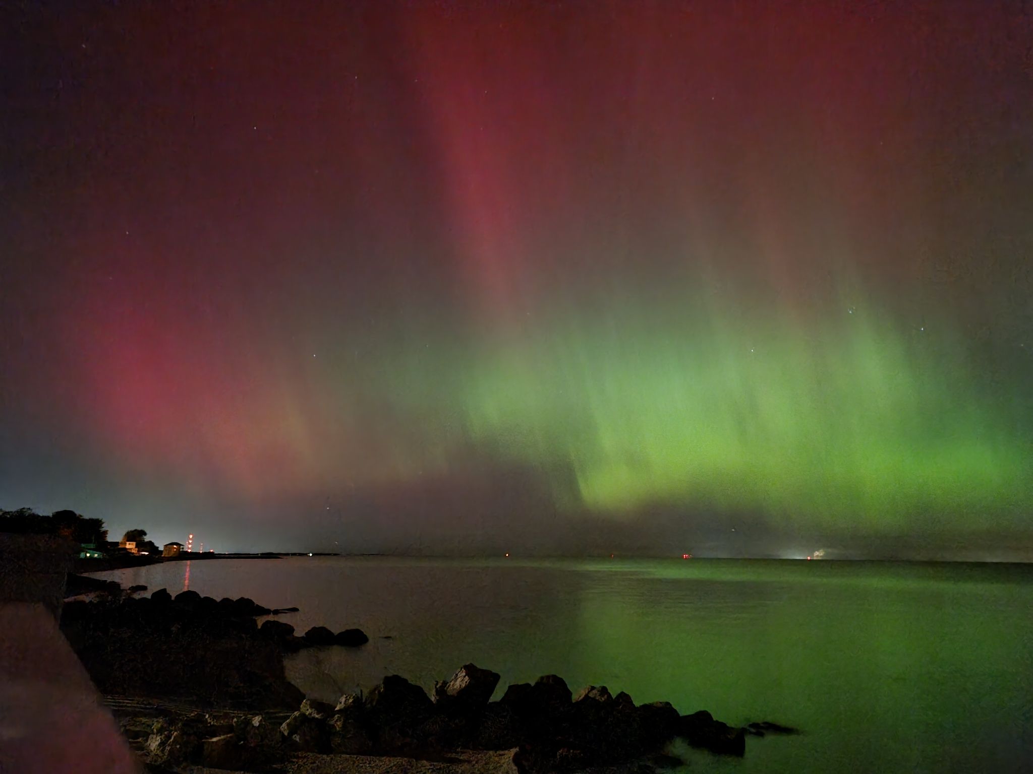 Community photo entitled Aurora Oct 10 by John Foulks on 10/10/2024 at Lake Erie, Oak Harbor, Ohio.