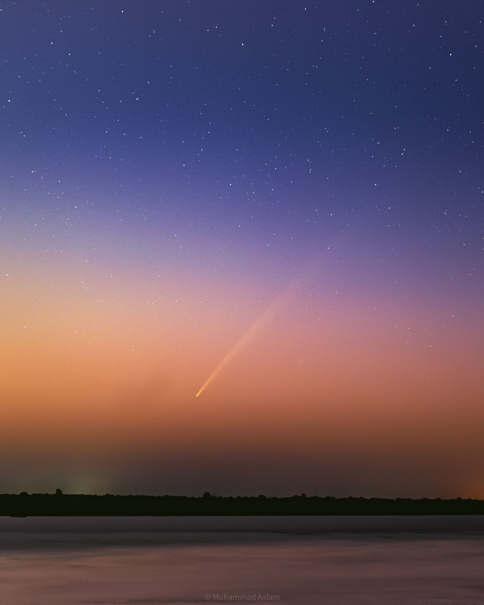 Community photo entitled A Night to Remember: Comet C/2023 A3 and the Indus River" by Muhammed Aslam on 10/01/2024 at Sann, Sindh Pakistan