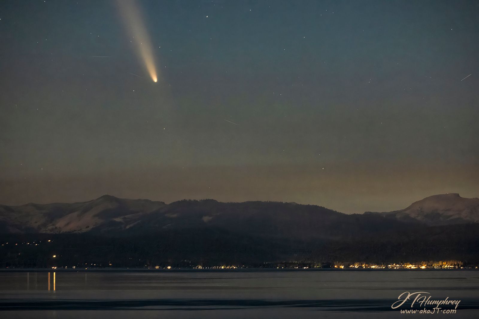 Community photo entitled Comet Atlas over Tahoe City by JOHN HUMPHREY on 10/14/2024 at Lake Tahoe