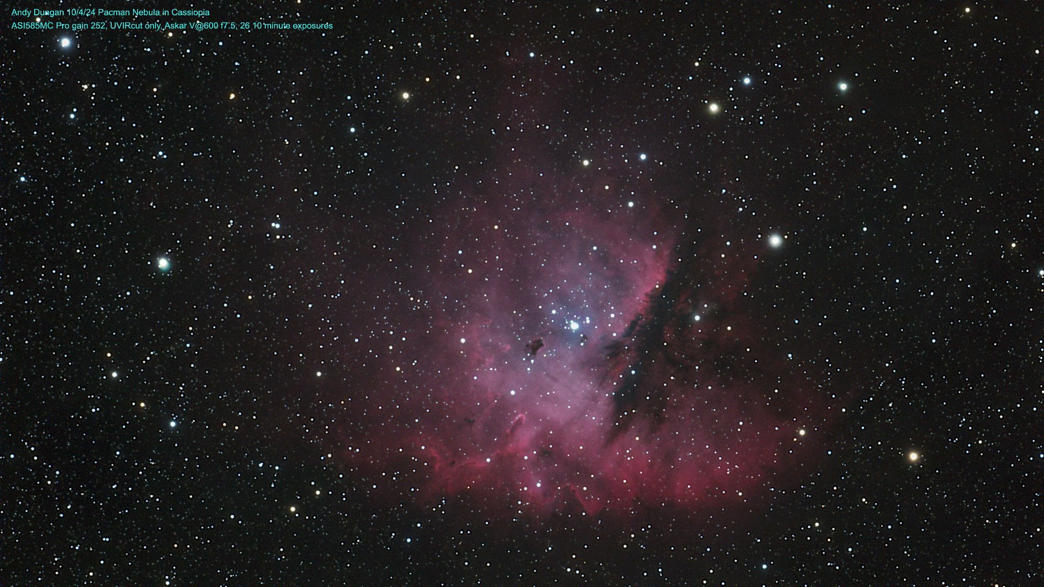 Community photo entitled Pacman Nebula up close by Andy Dungan on 10/04/2024 at Near Cotopaxi, CO USA