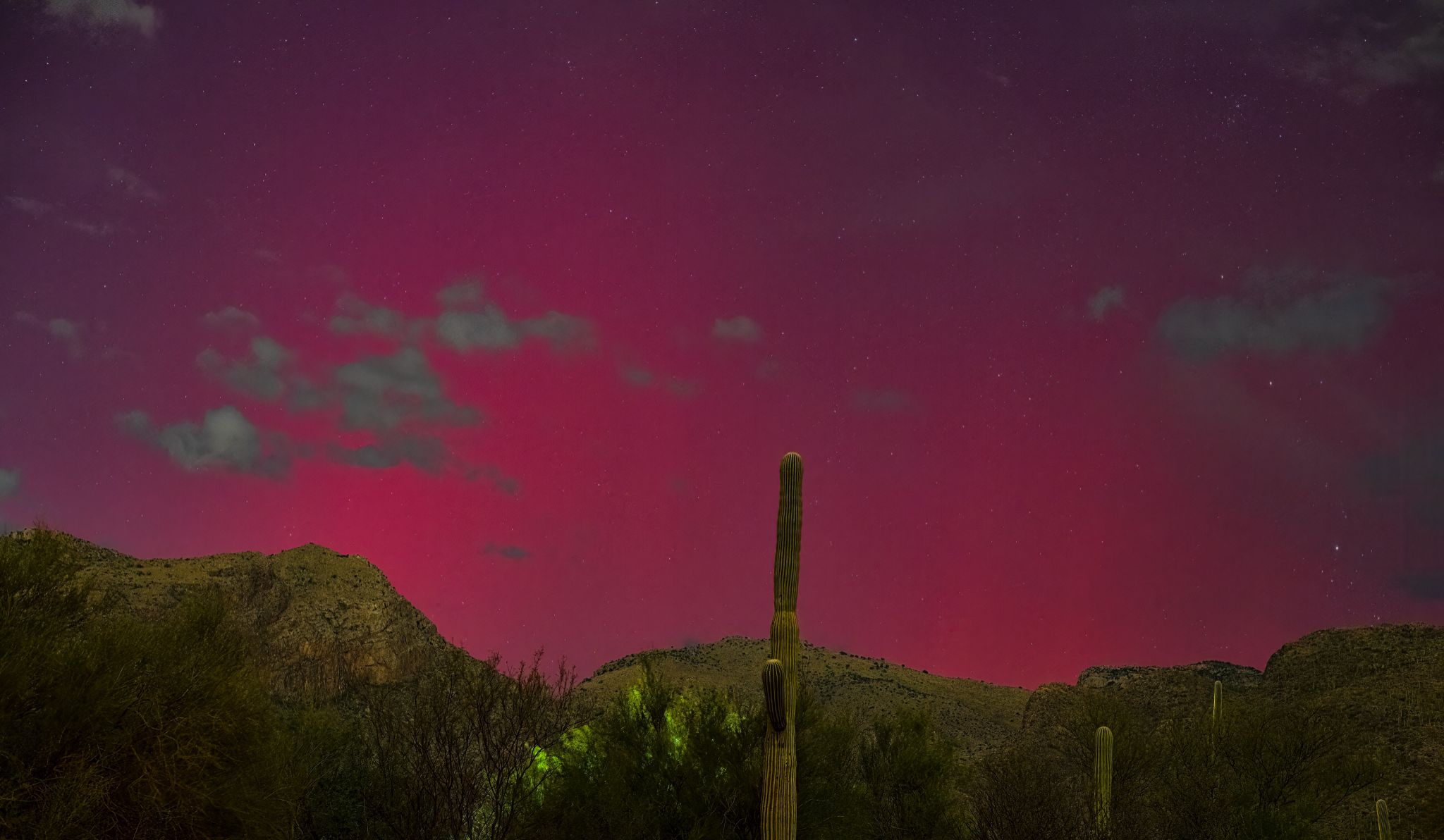 Community photo entitled Amazing aurora over the Catalina Foothills in Tucson Arizona by Eliot Herman on 10/10/2024 at Tucson, Arizona