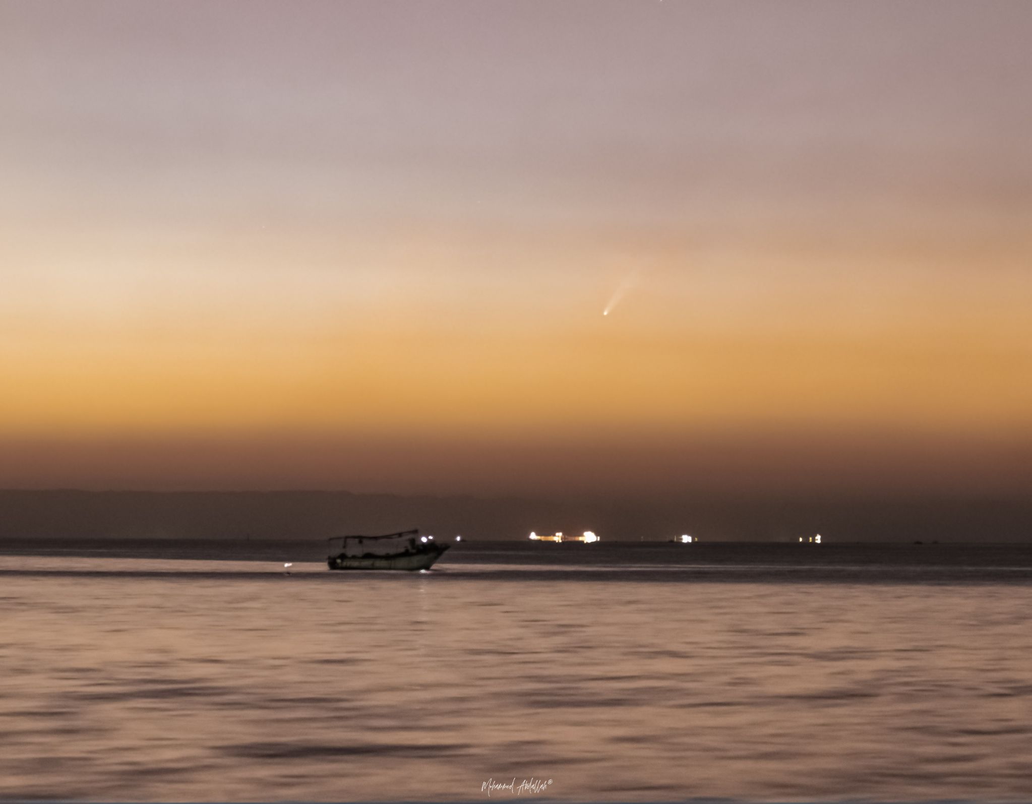 Community photo entitled C/2023 A3 (Tsuchinshan–ATLAS) Comet rising above the Red Sea by Mohammed Abdallah on 10/04/2024 at Ain Sokhna, Suez, Egypt