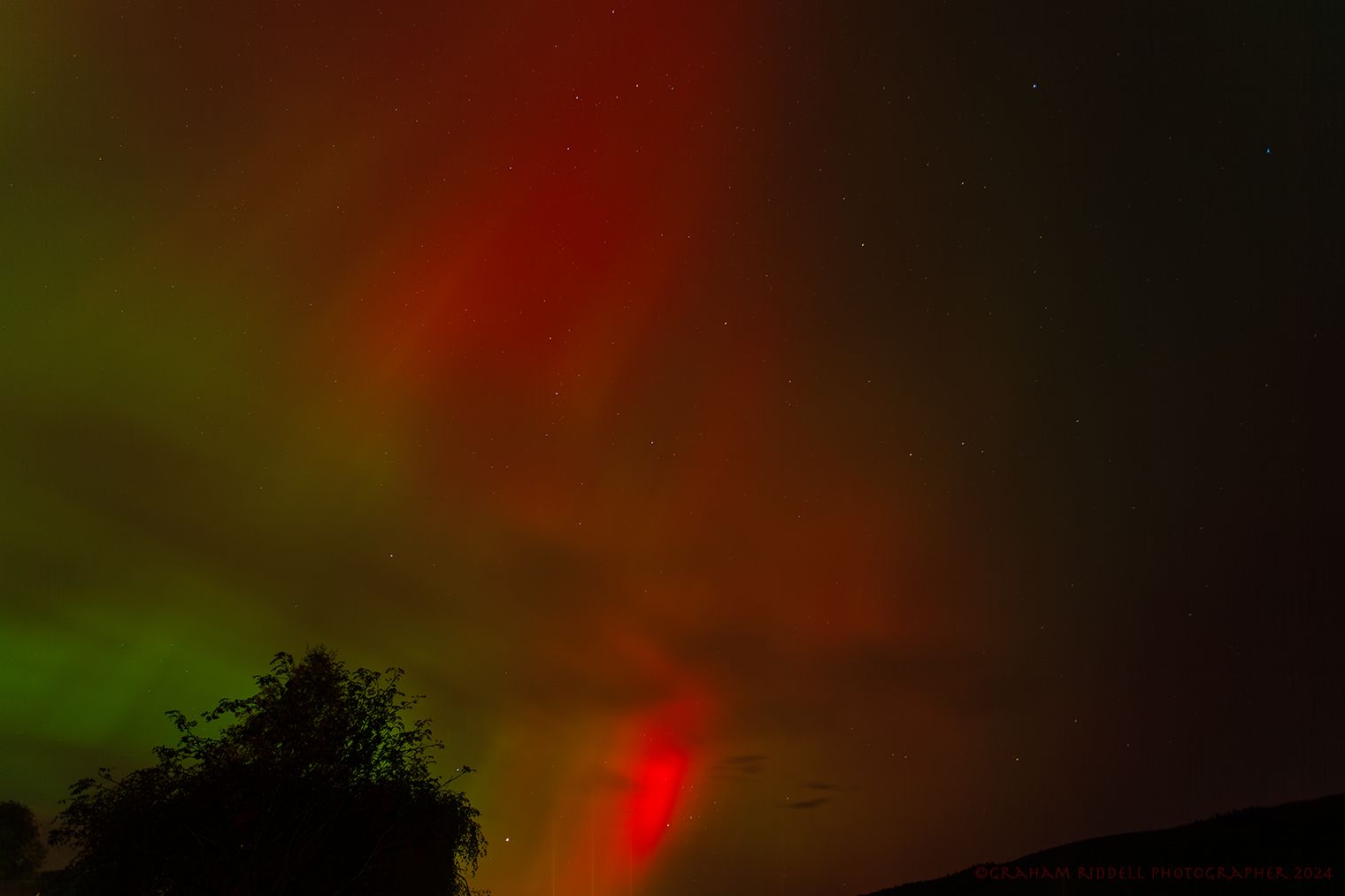 Community photo entitled Aurora Borealis-Oct_0844-Enhanced-NR copy by Graham Riddell on 10/10/2024 at Innerleithen, Scottish Borders