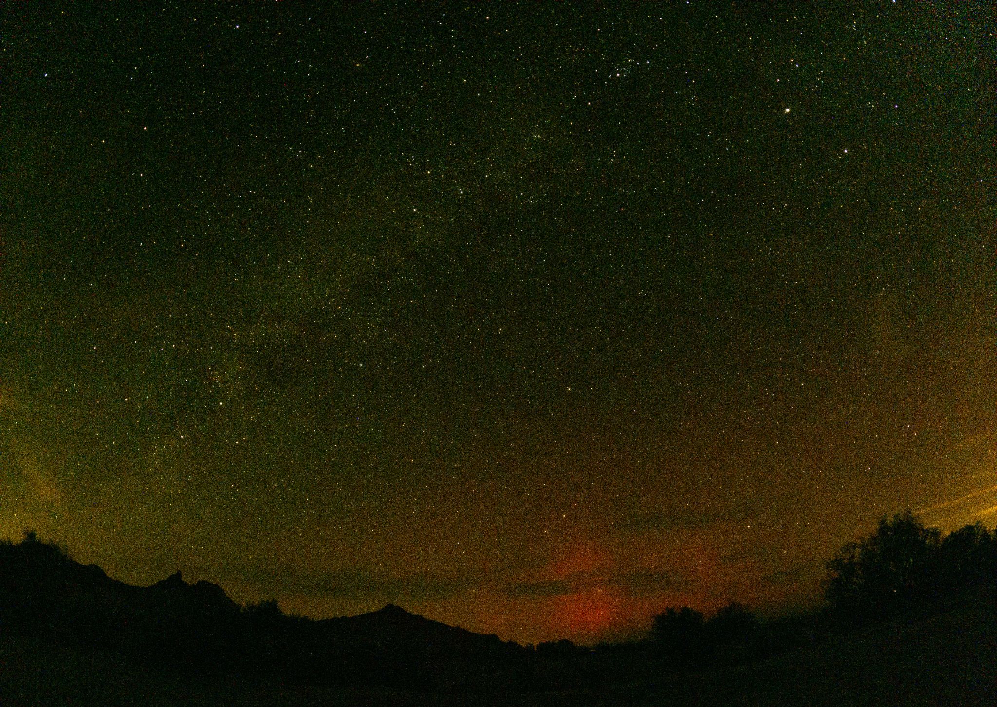 Community photo entitled Rare Arizona Aurora and the Mohawk Mountains by Betsy Burke on 10/08/2024 at Mohawk, AZ