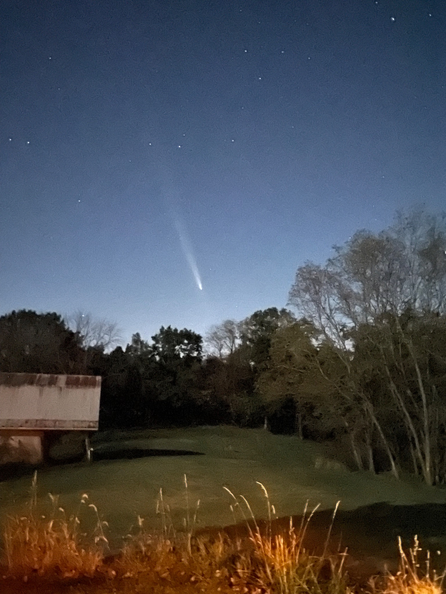 Community photo entitled Moon shadow comet by Nancy Case on 10/14/2024 at Rural Ashland, Missouri USA