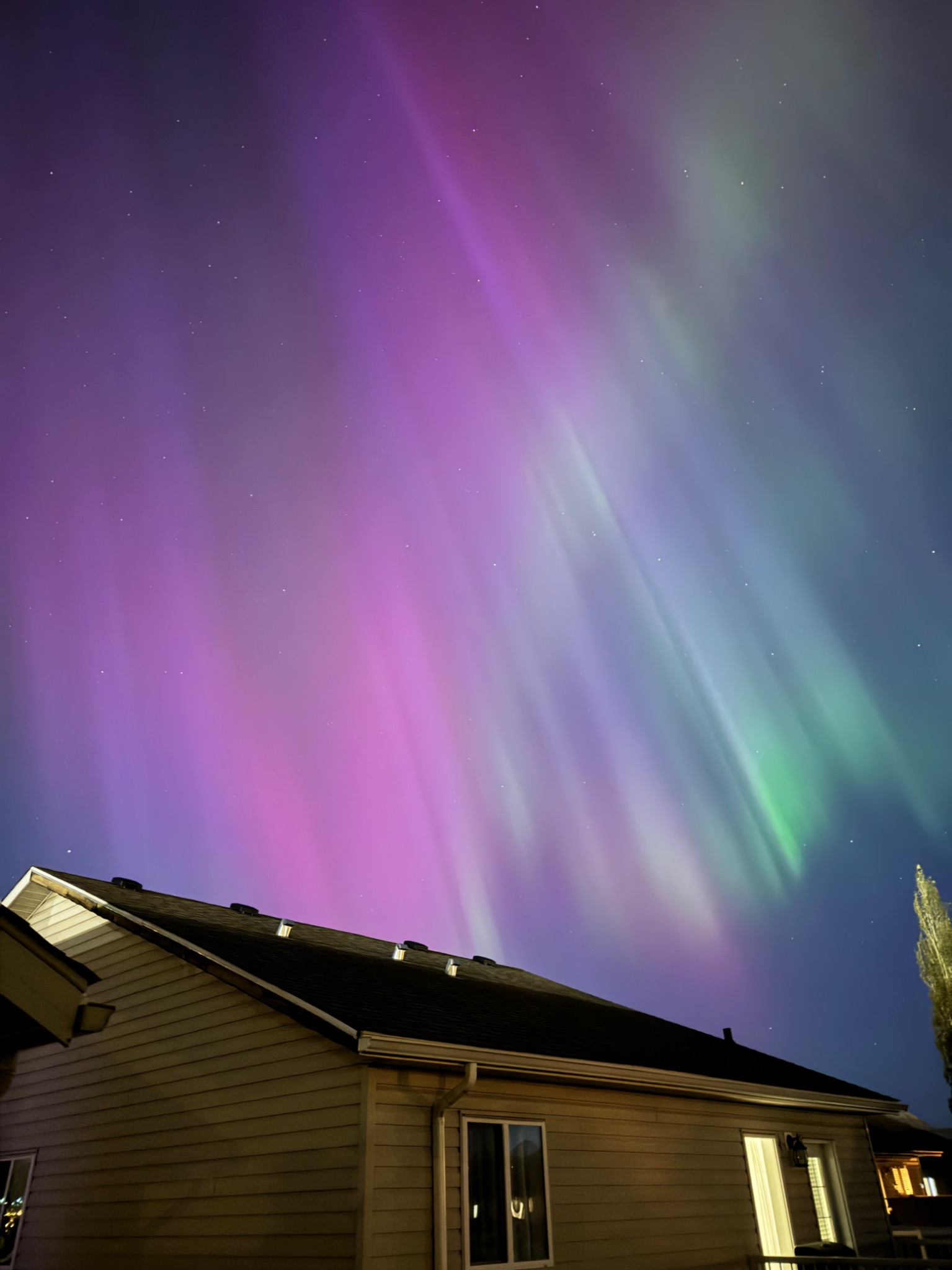 Community photo entitled Auroras over house by Graham Galloway on 10/10/2024 at Grande Prairie, Alberta, Canada