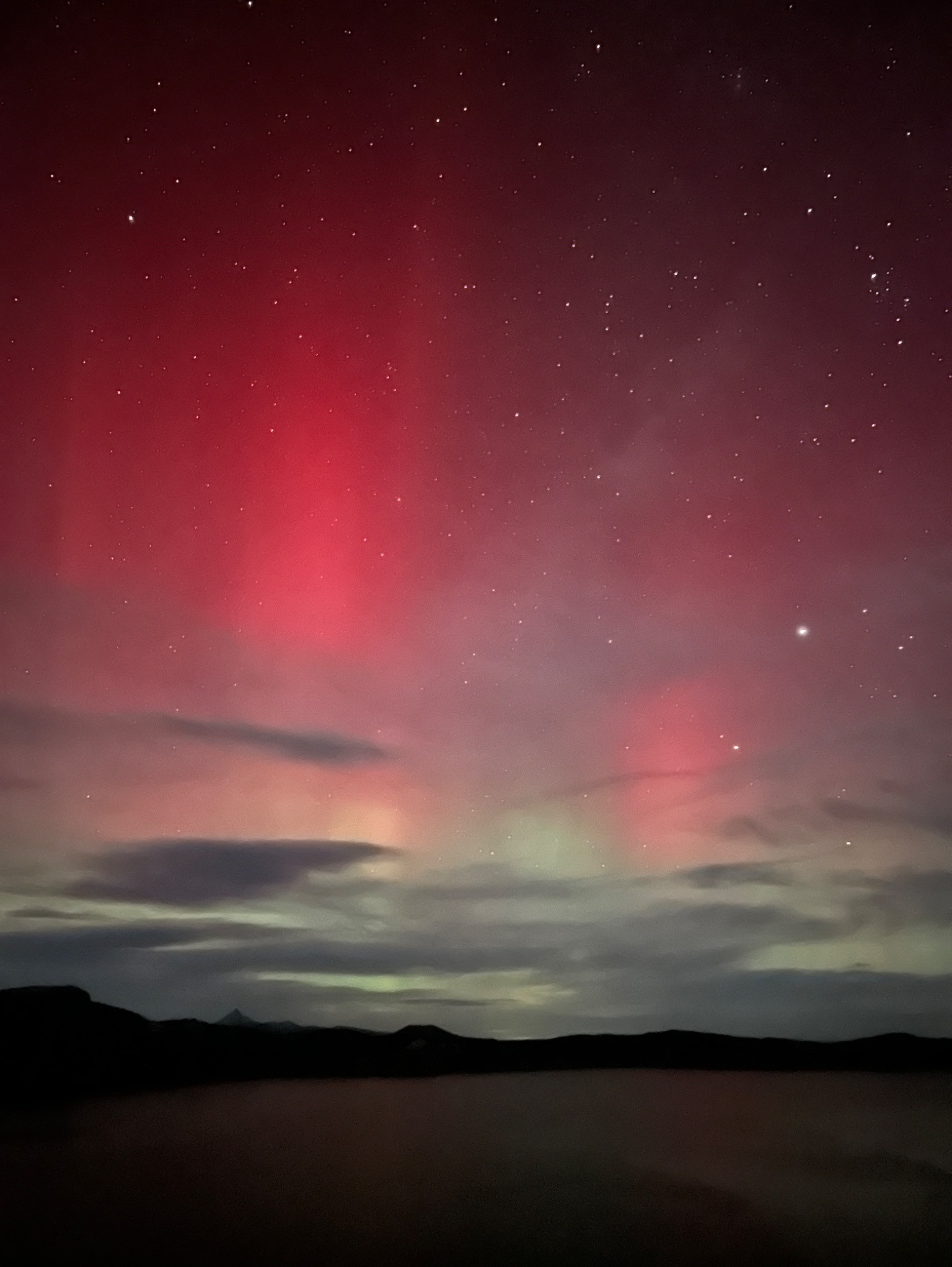 Community photo entitled Aurora Borealis over Crater Lake by Paul Heflin on 10/10/2024 at Crater Lake National Park