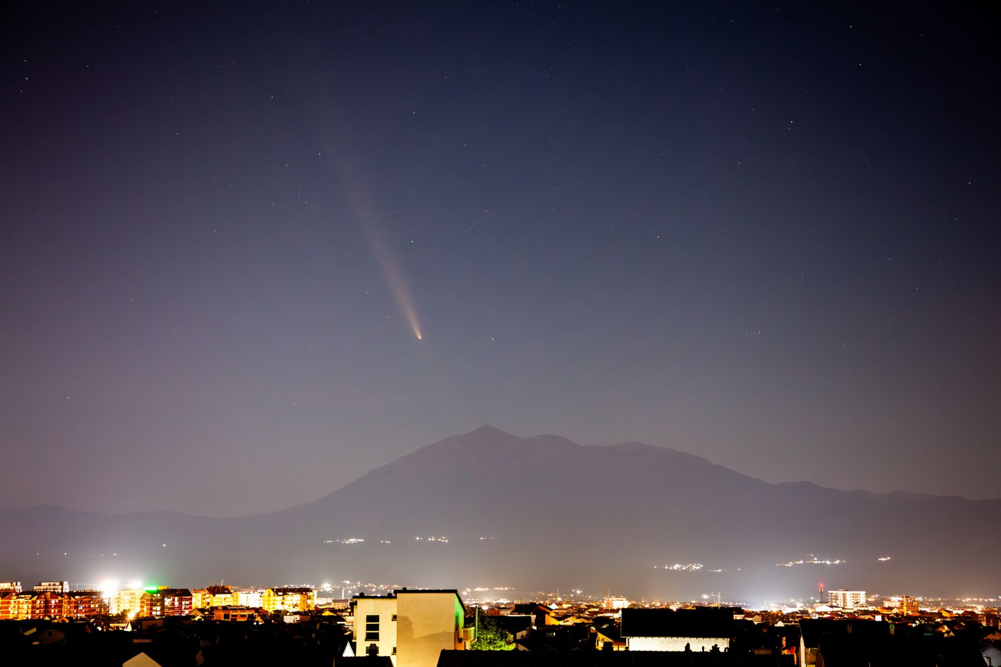 Community photo entitled Comet C/2023 as seen from Prizren, Kosovo by Azem Ramadani on 10/14/2024 at Prizren, Kosovo