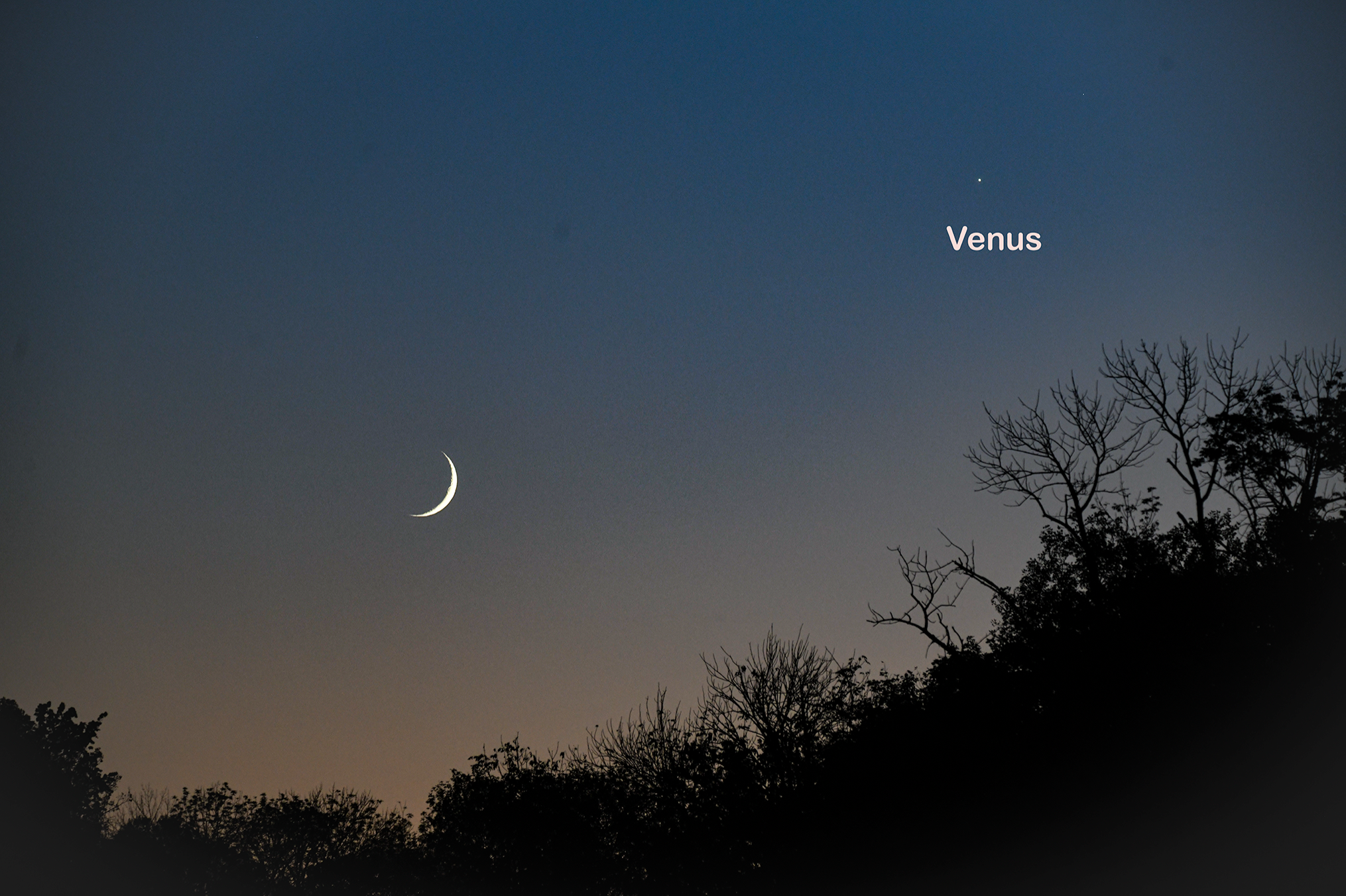 Community photo entitled The Moon and Venus by Chuck Reinhart on 10/05/2024 at Vincennes, Indiana