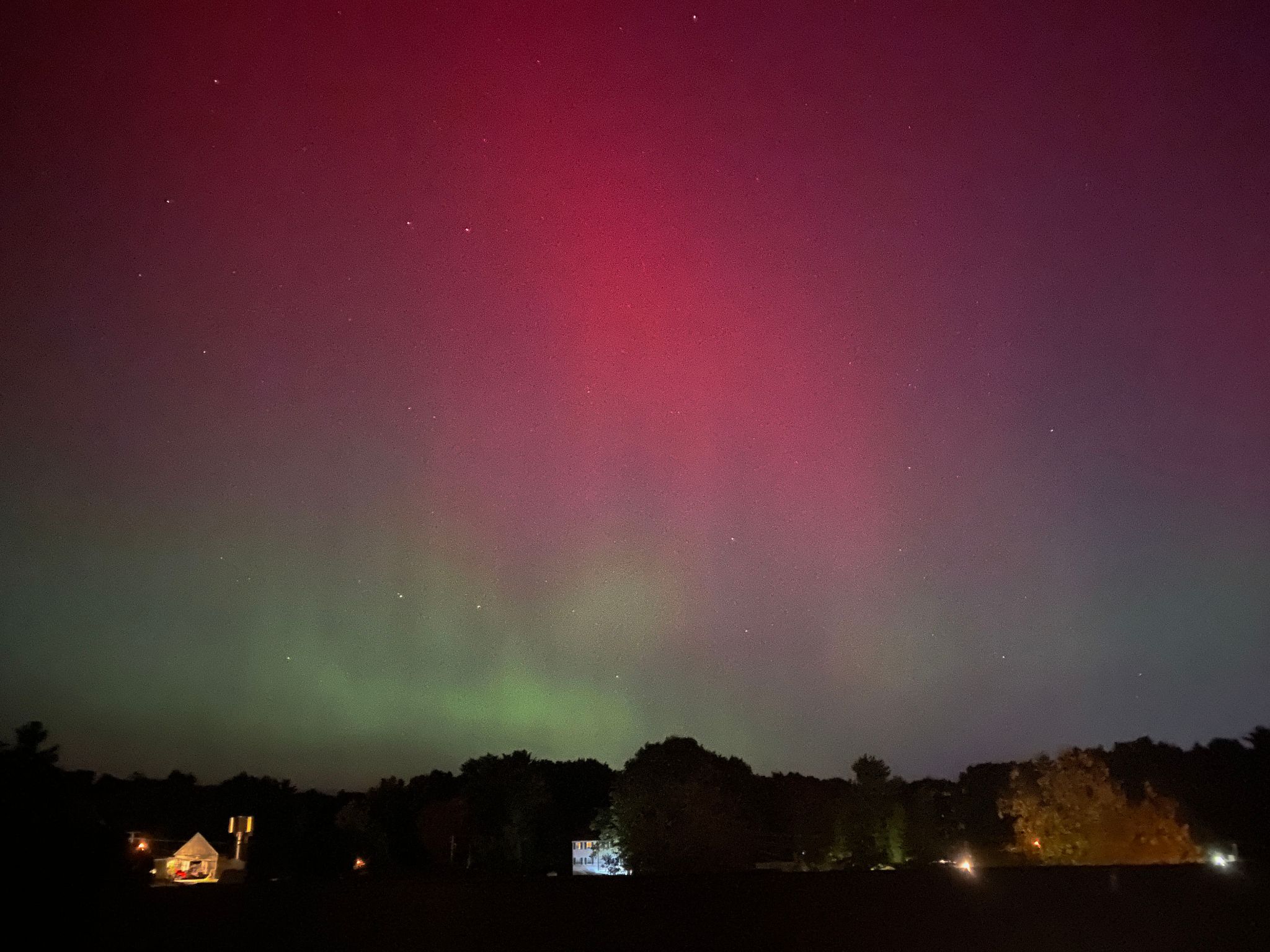 Community photo entitled Northern Lights from my front steps by Patricia Evans on 10/10/2024 at Seabrook, NH