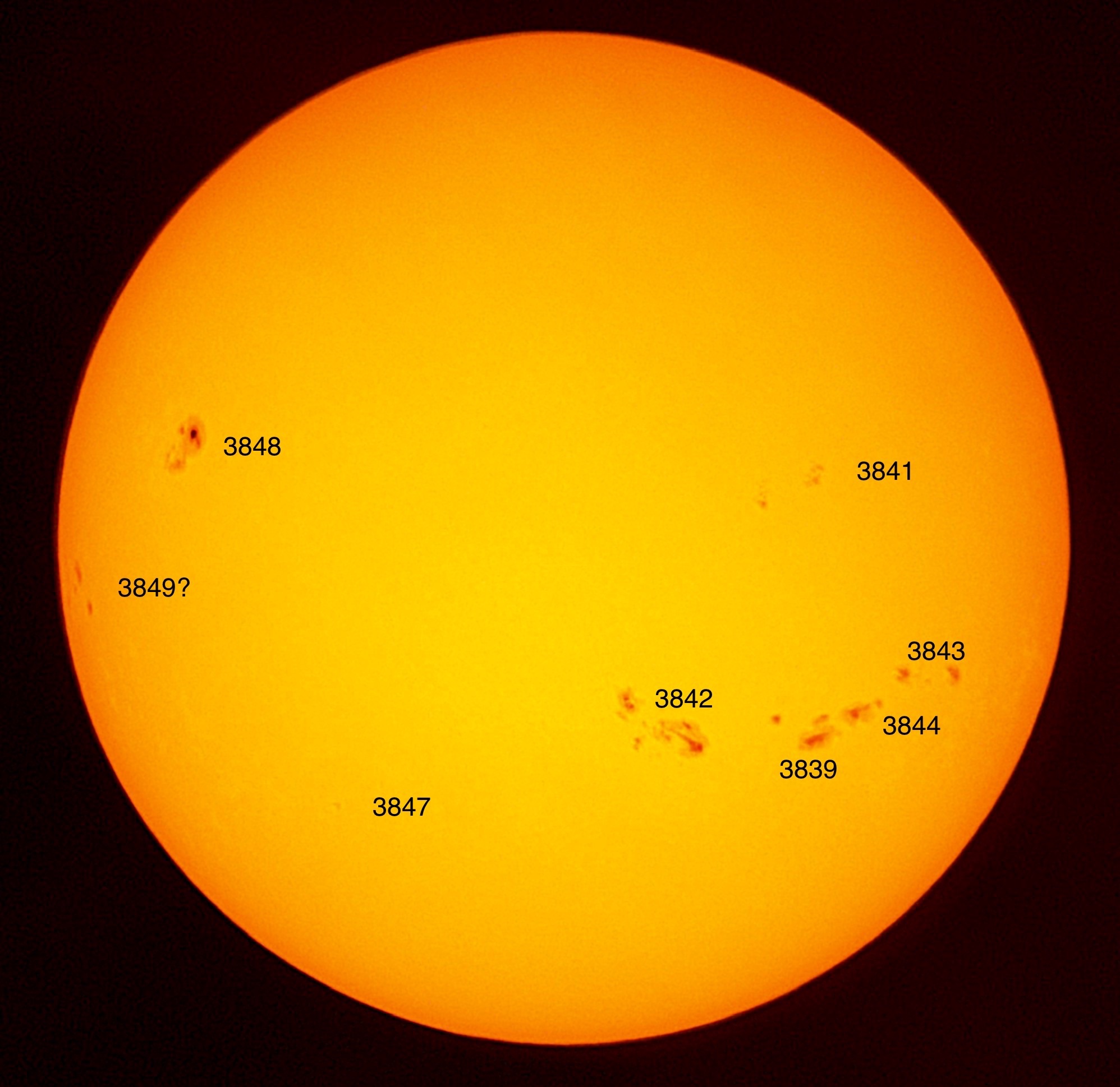 Community photo entitled Excellent Sunspots! Active Sun by David Hawkes on 10/04/2024 at Sheffield, UK