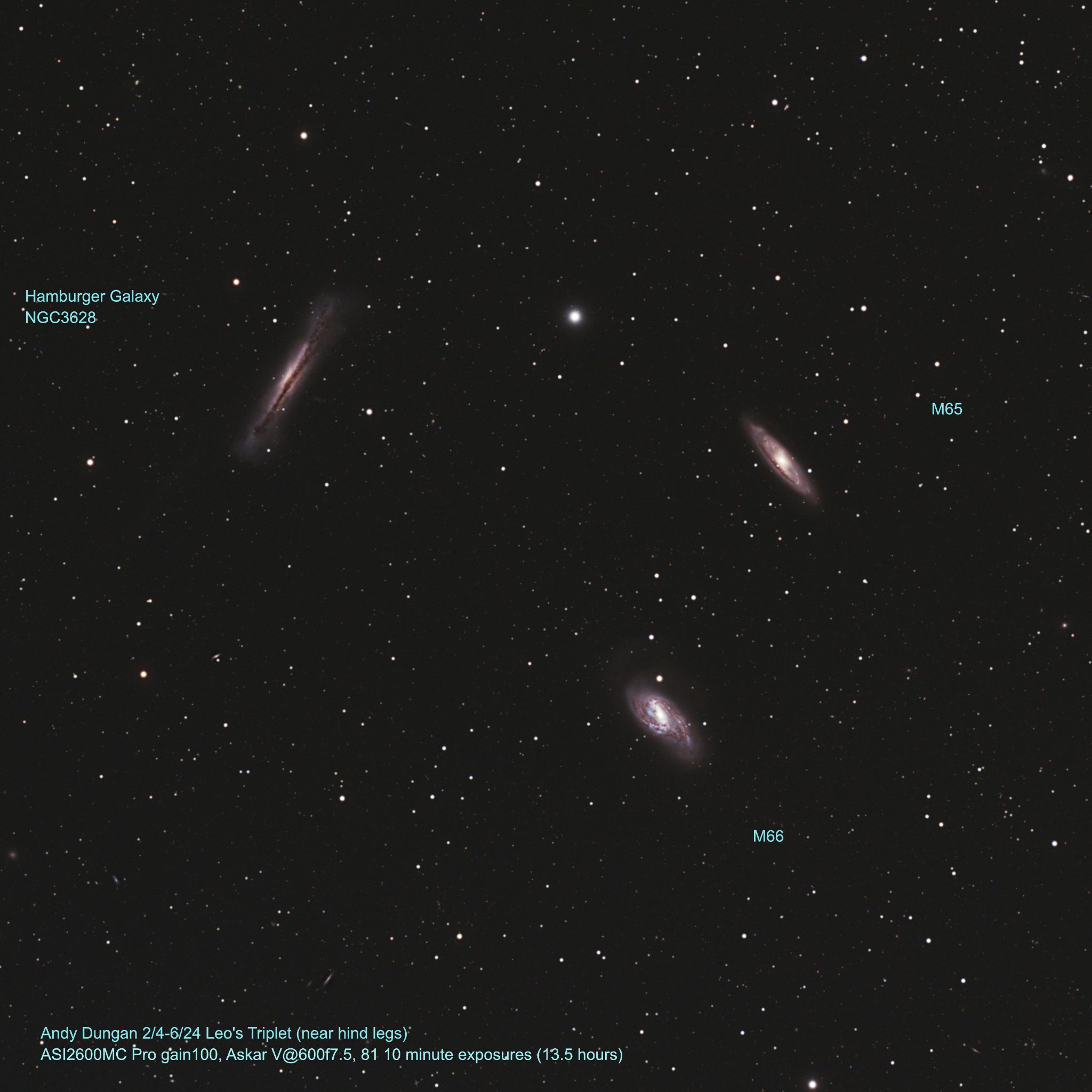 Community photo entitled Leo's Triplet (near hind legs) by Andy Dungan on 02/06/2025 at Near Cotopaxi, Colorado USA