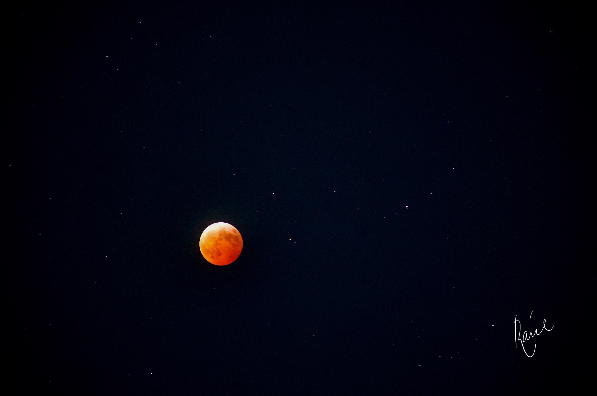 Community photo entitled Blood Moon and stars. by Raul Cortes on 03/14/2025 at Monterrey, Mexico.