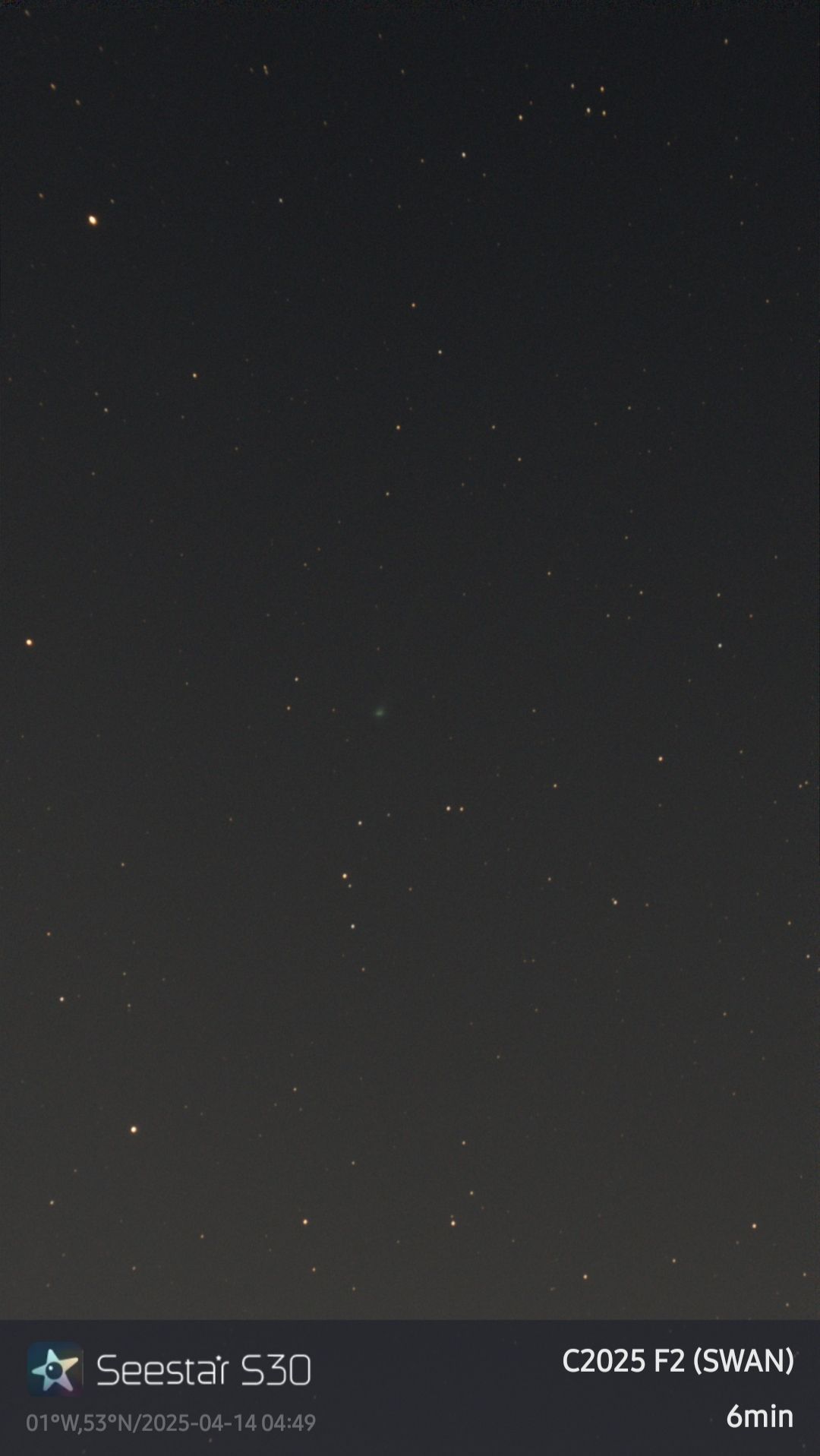 Community photo entitled April 2025 morning Comet by Graham Bate on 04/14/2025 at Wakefield
