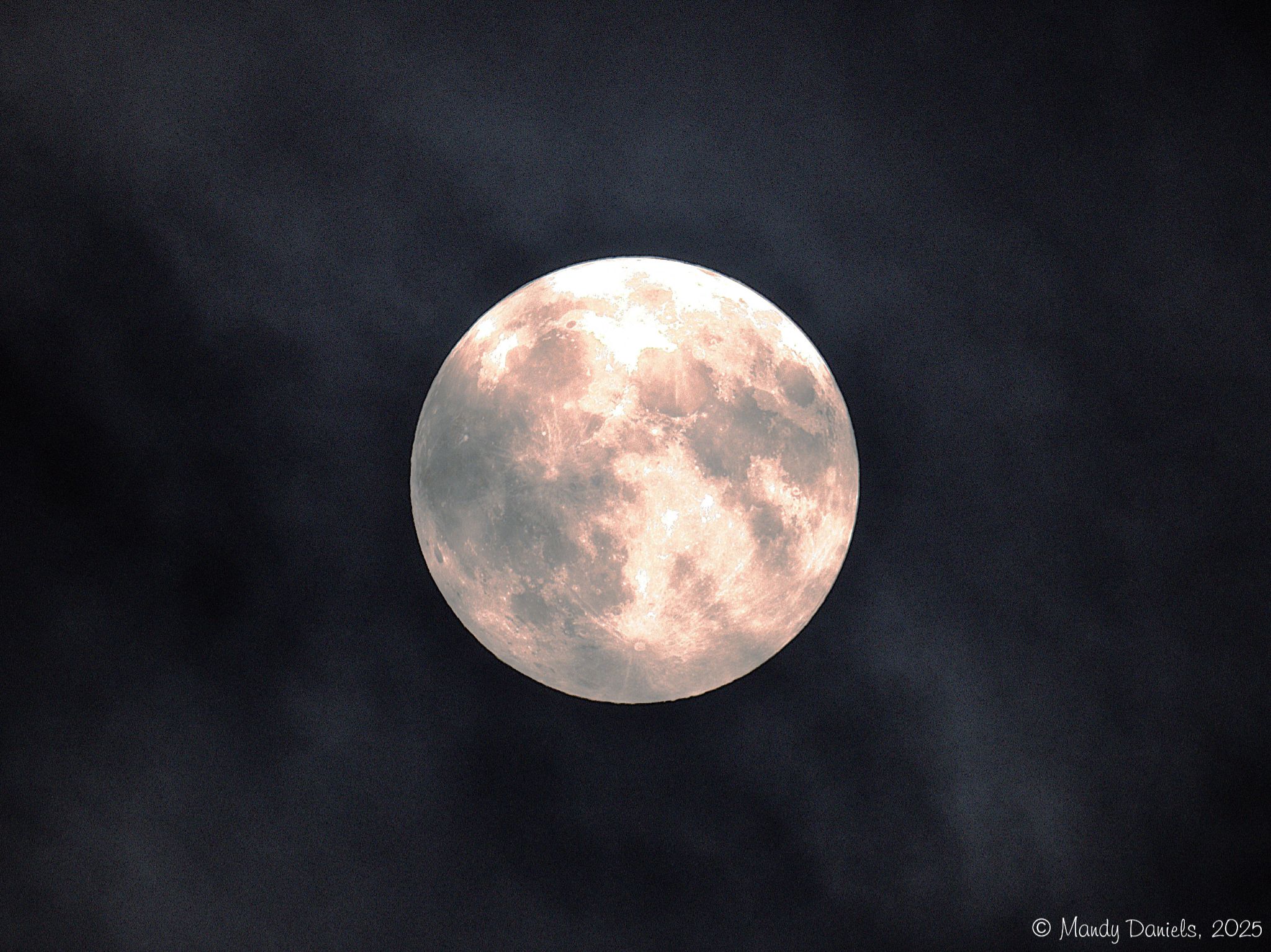 Community photo entitled Full Moon Imaged Through Clouds by Mandy Daniels on 04/12/2025 at Derbyshire, UK