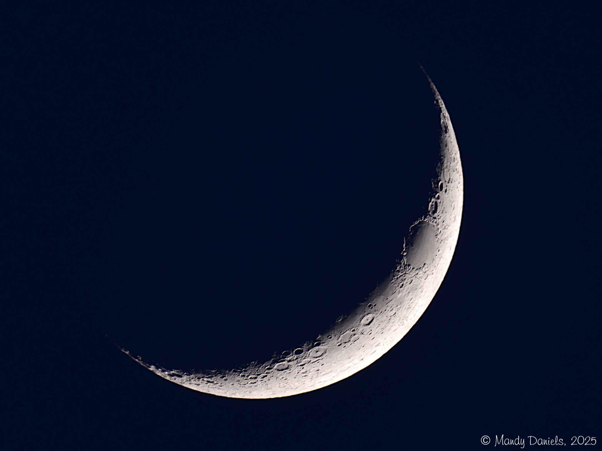 Community photo entitled 13% Waxing Crescent Moon by Mandy Daniels on 04/30/2025 at Derbyshire, UK